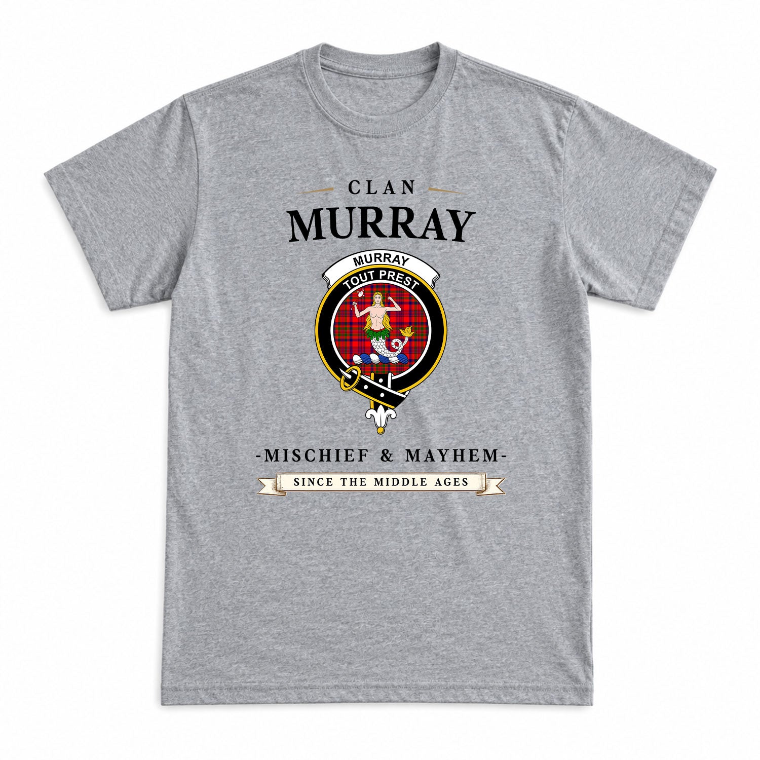 Murray (of Dysart) Tartan Crest Mischief and Mayhem T-shirt