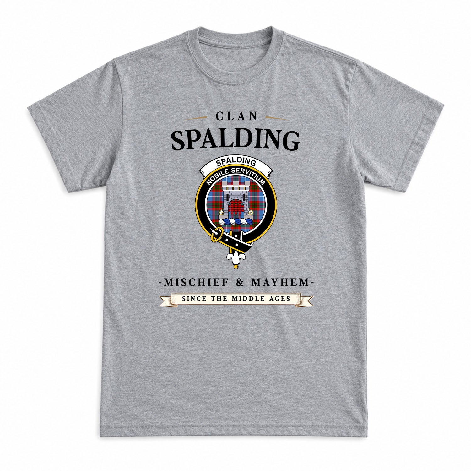 Spalding Tartan Crest Mischief and Mayhem T-shirt