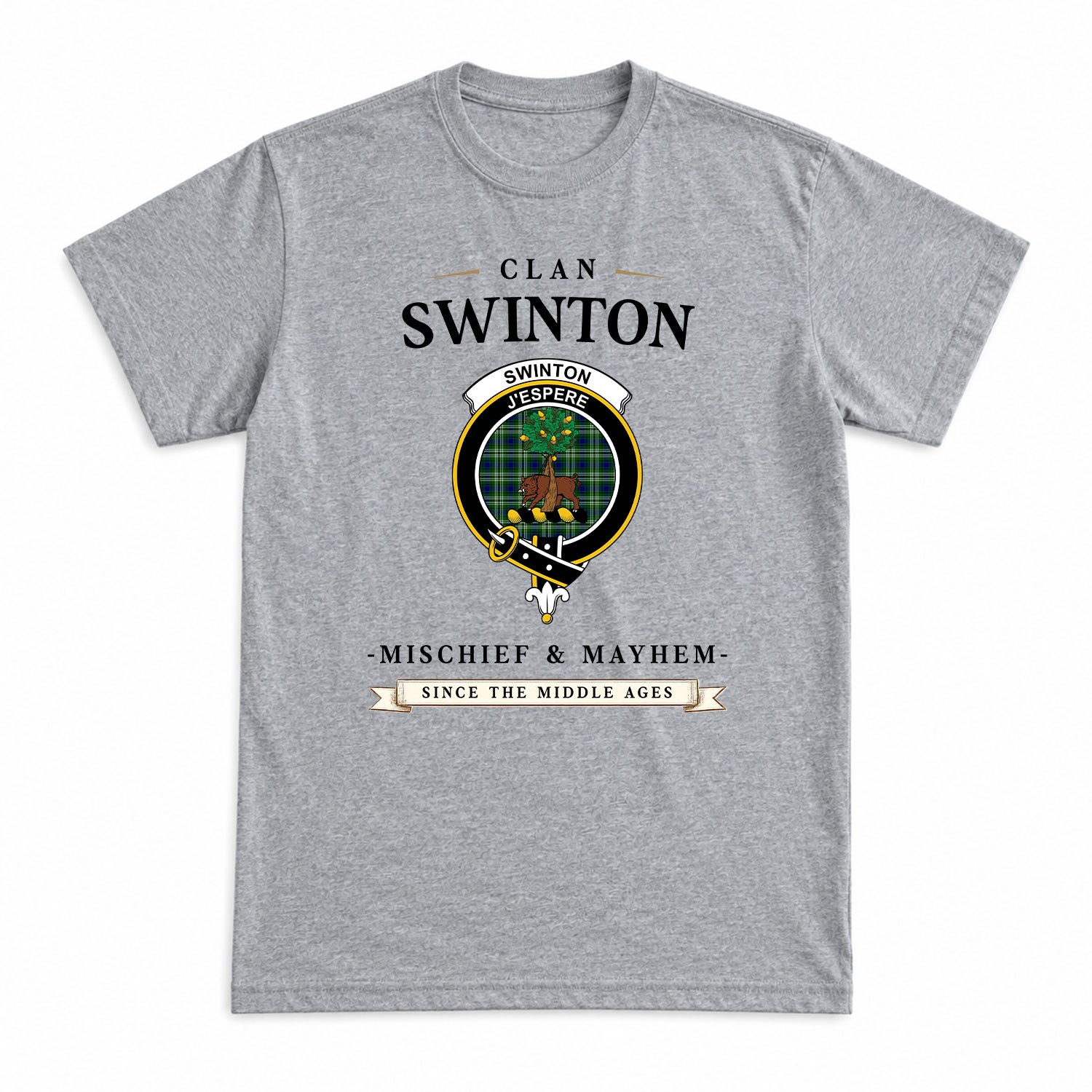 Swinton Tartan Crest Mischief and Mayhem T-shirt