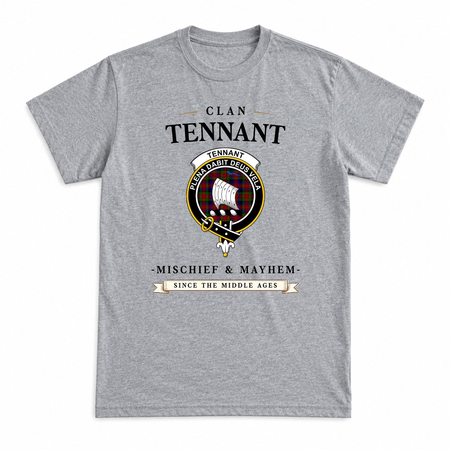 Tennant Tartan Crest Mischief and Mayhem T-shirt