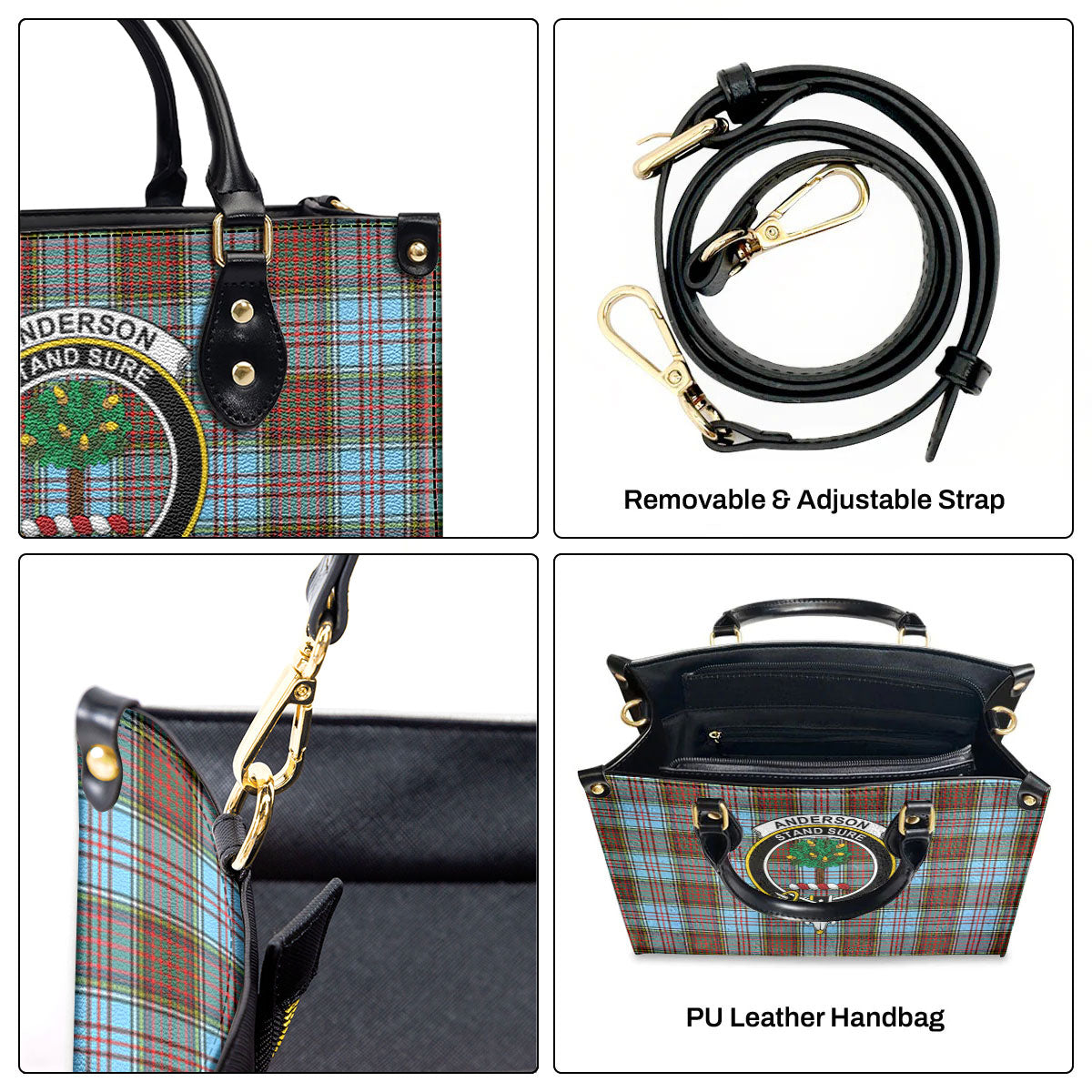 Anderson Ancient Tartan Crest Leather Handbag