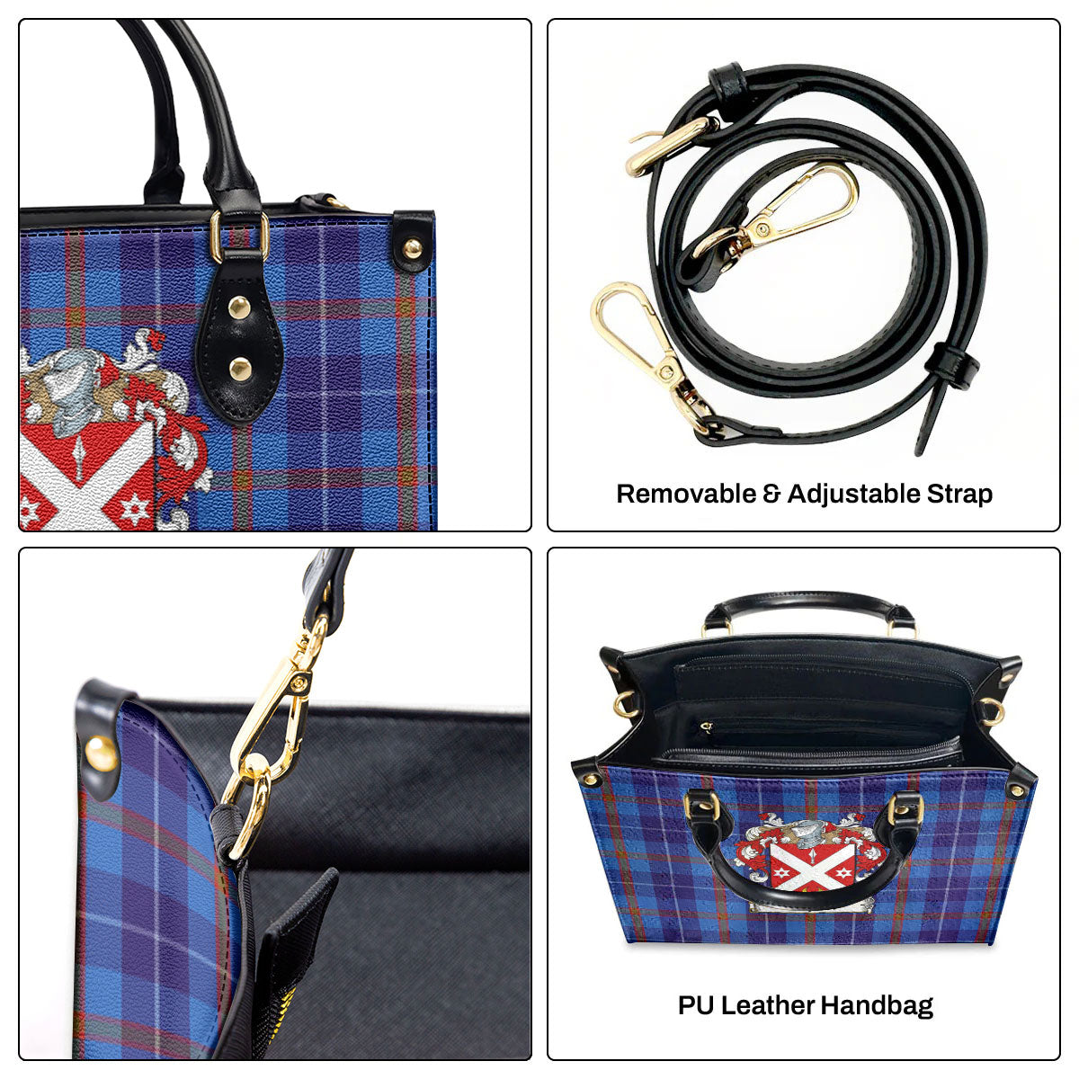 Bryson Tartan Coat of Arms Leather Handbag