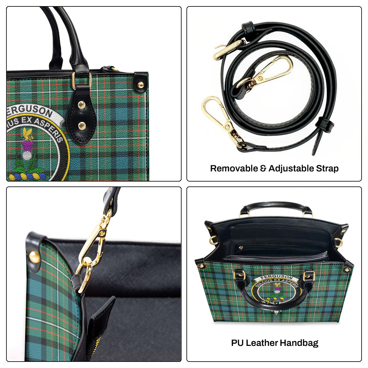 Ferguson Ancient Tartan Crest Leather Handbag