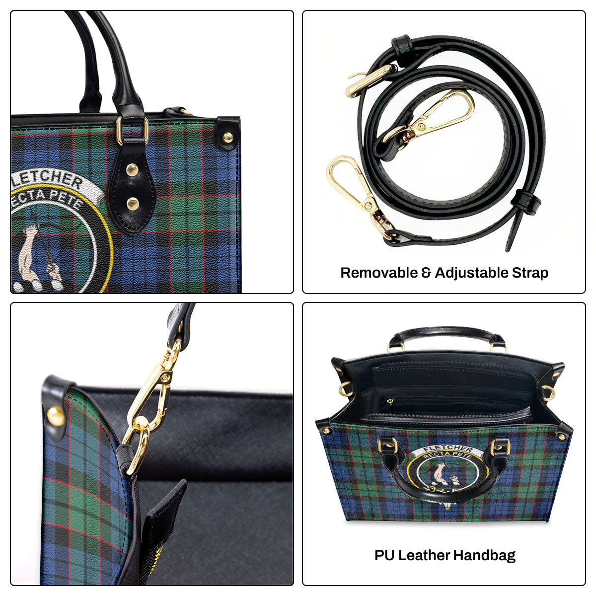 Fletcher Ancient Tartan Crest Leather Handbag