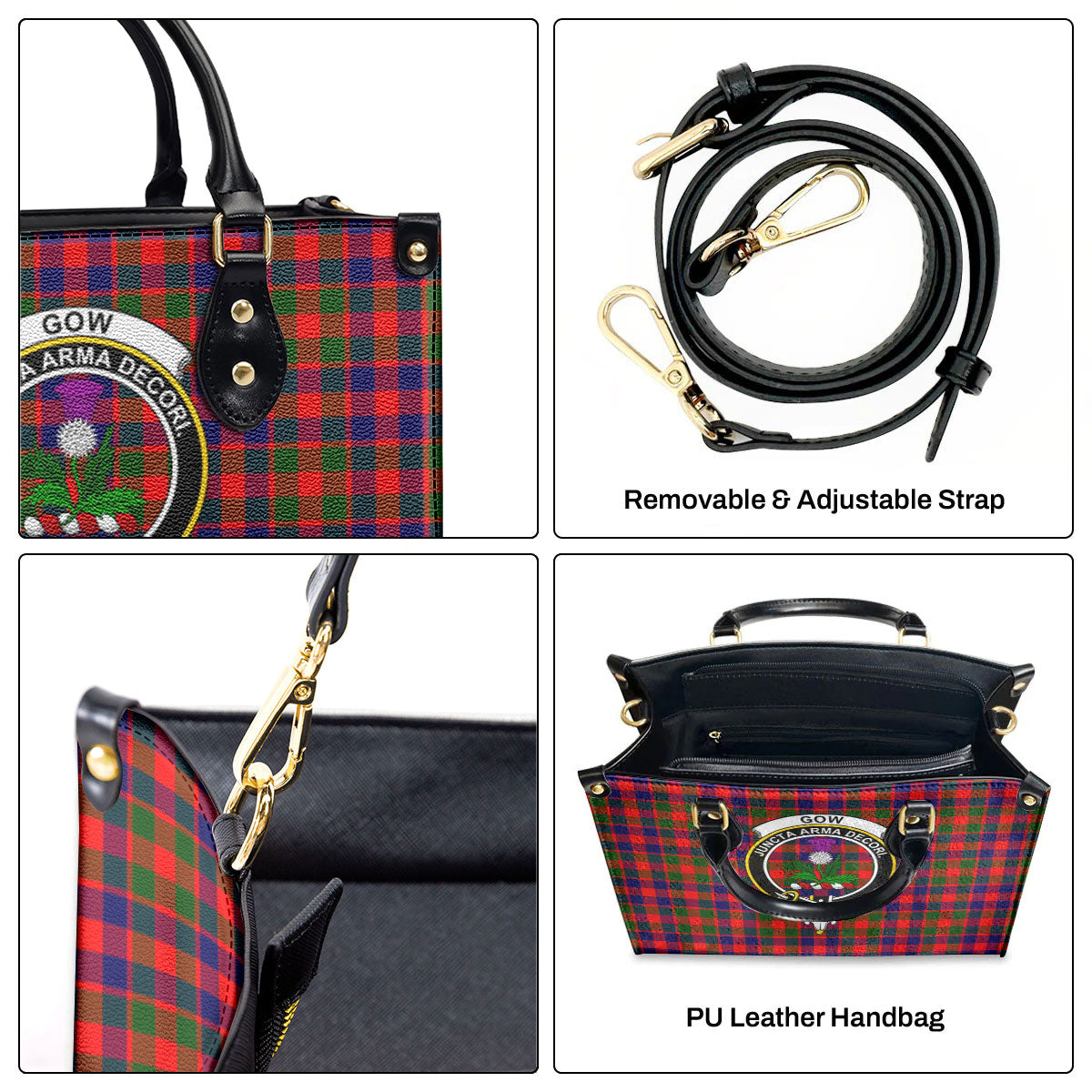 Gow (of Skeoch) Tartan Crest Leather Handbag