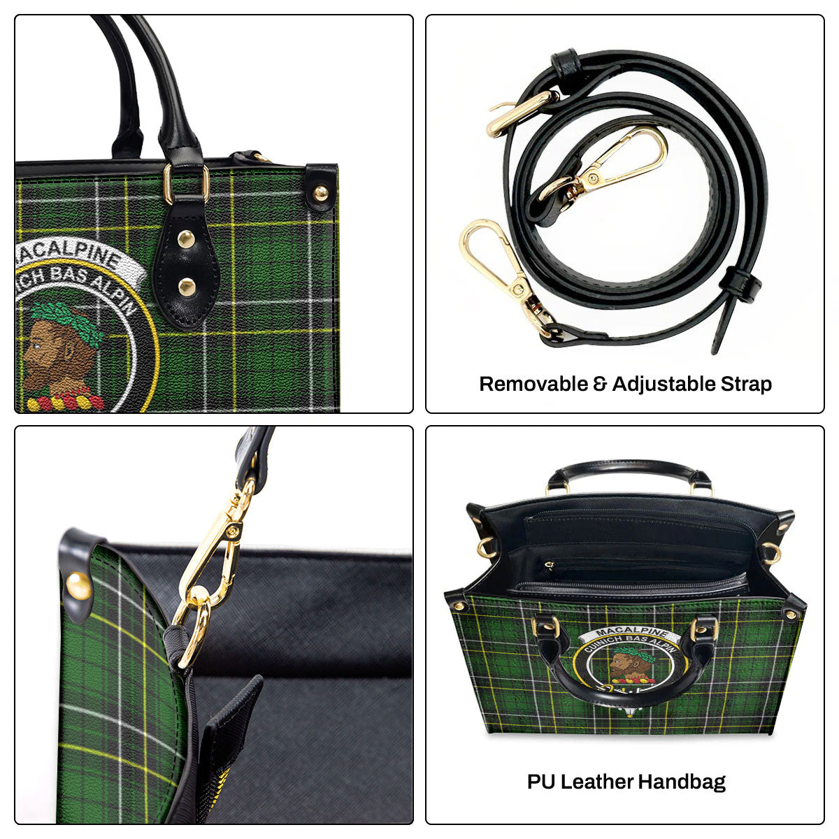 MacAlpine Modern Tartan Crest Leather Handbag