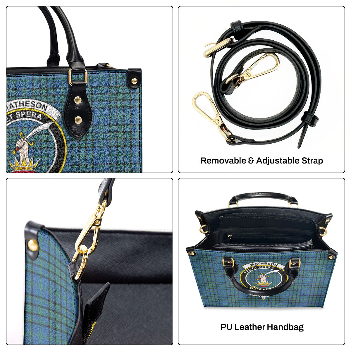 Matheson Hunting Ancient Tartan Crest Leather Handbag