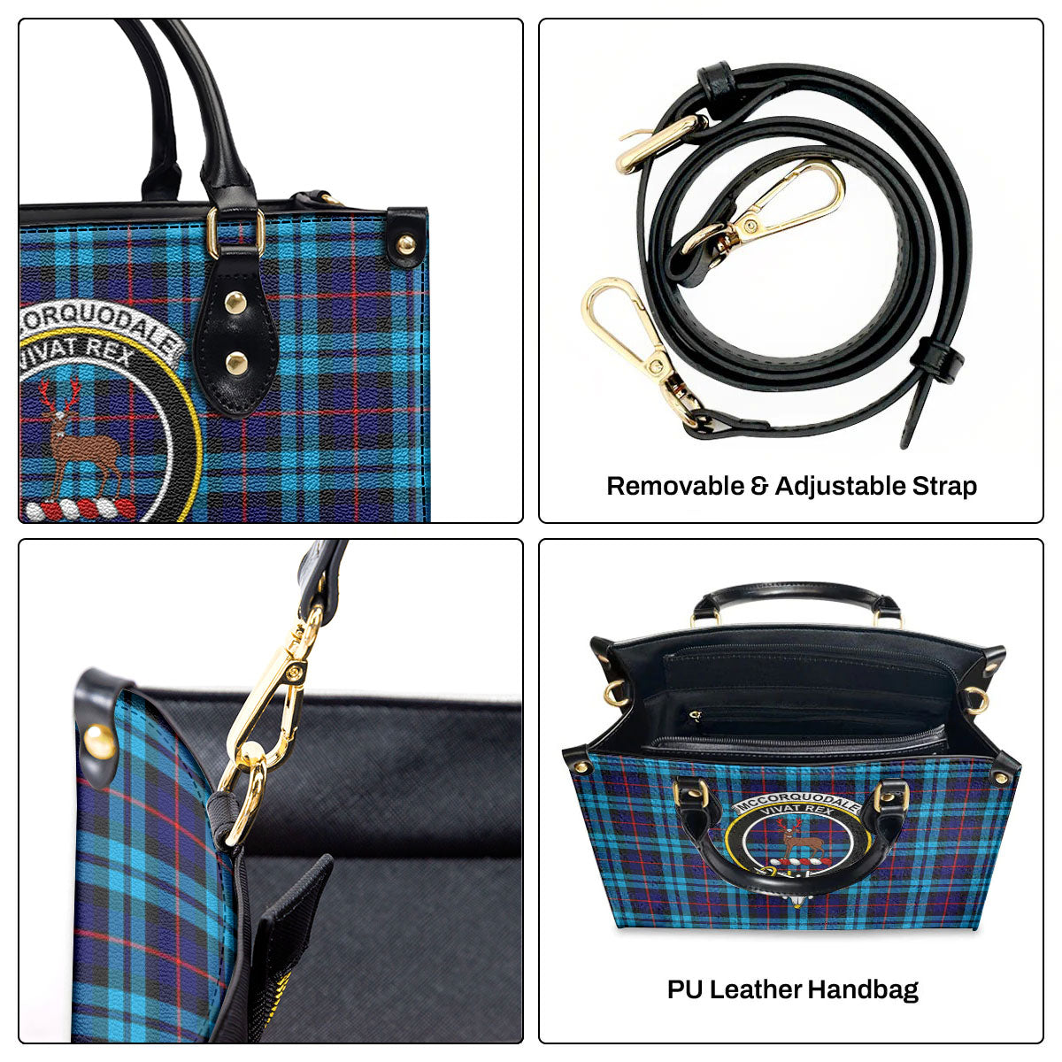 McCorquodale Tartan Crest Leather Handbag