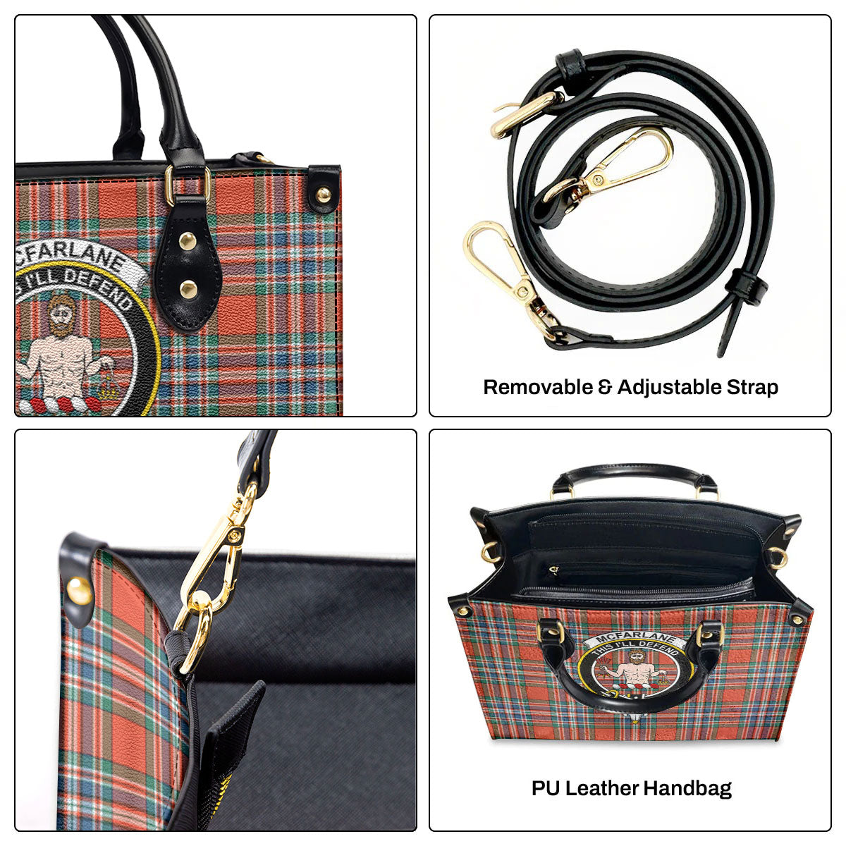 McFarlane Ancient Tartan Crest Leather Handbag