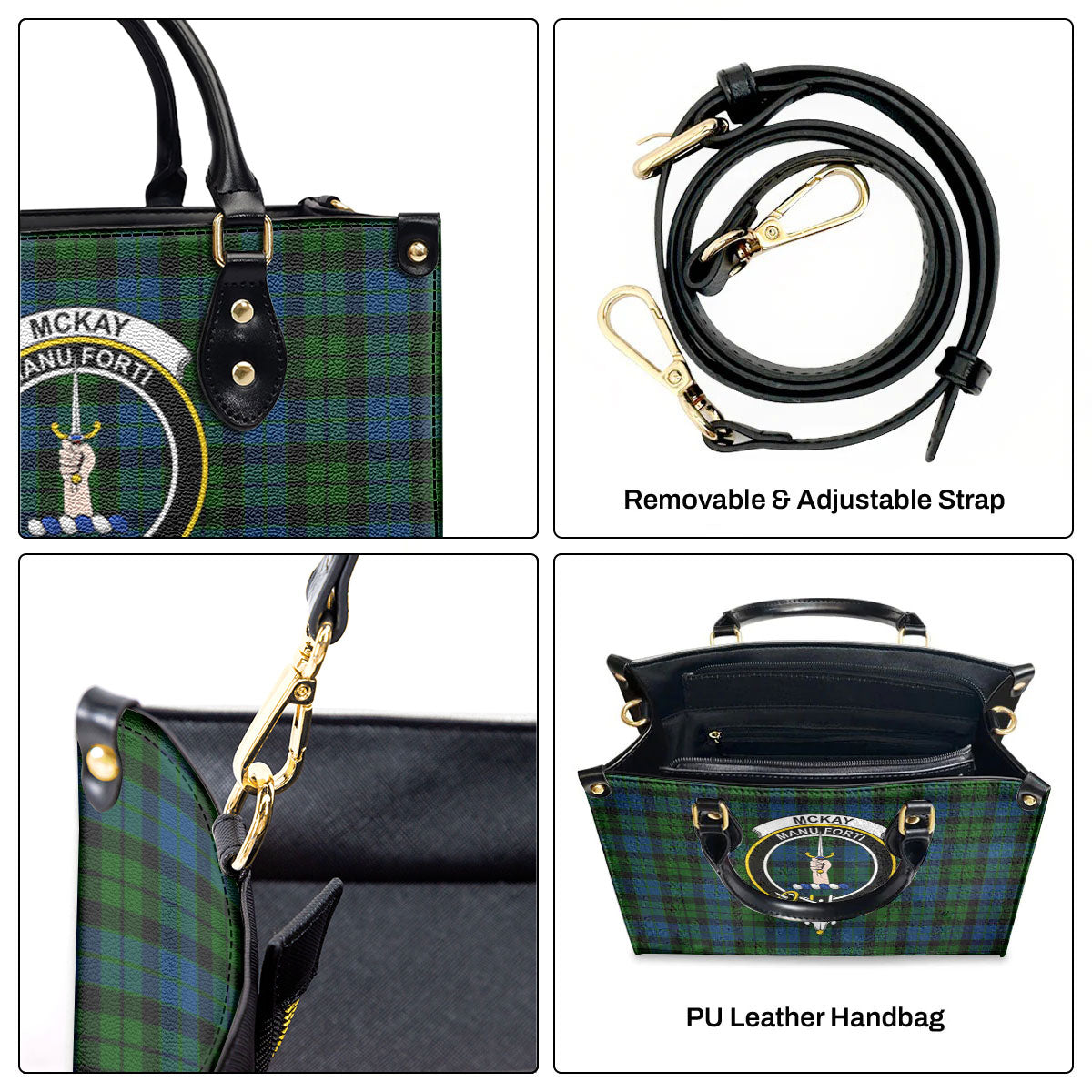 McKay Modern Tartan Crest Leather Handbag