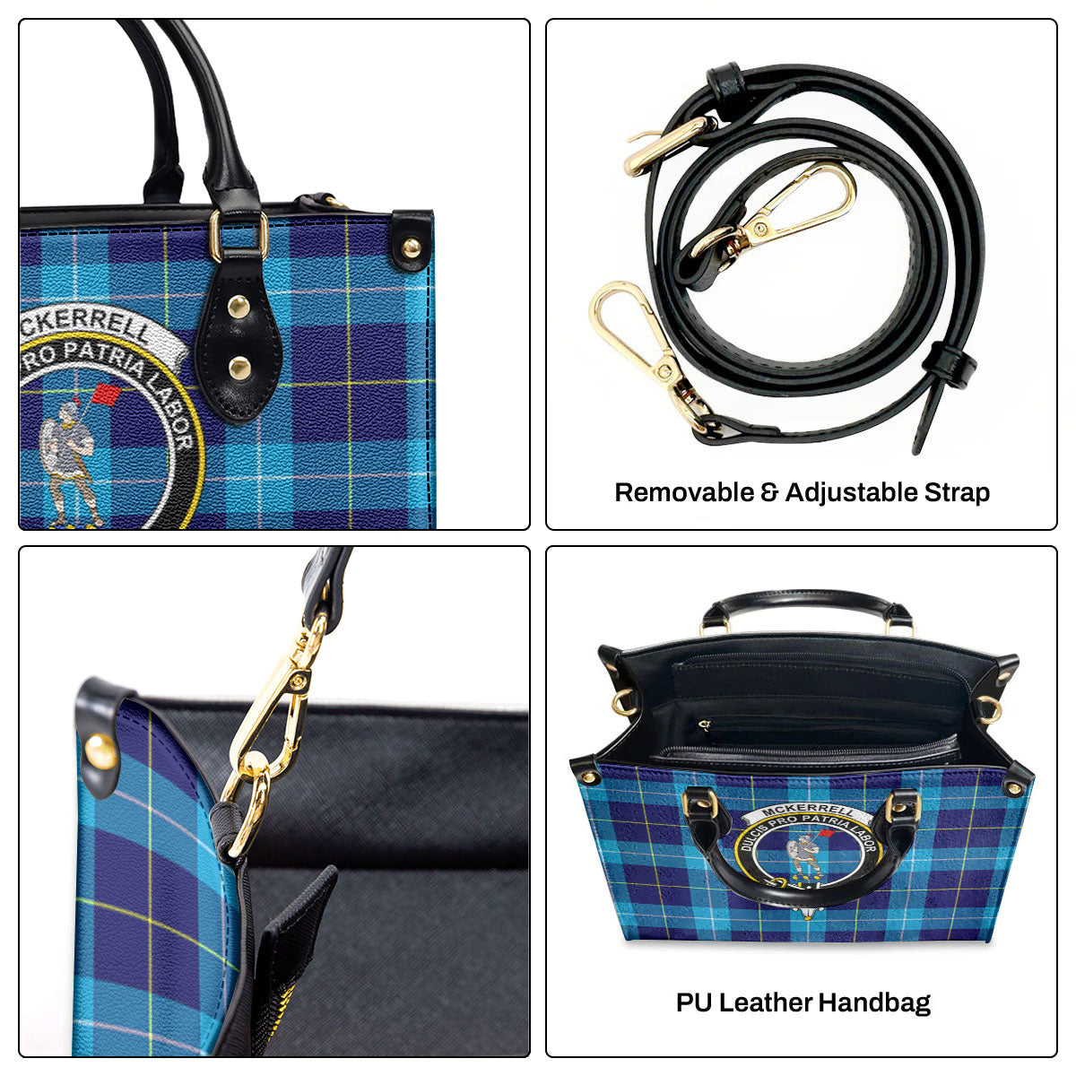 McKerrell Tartan Crest Leather Handbag