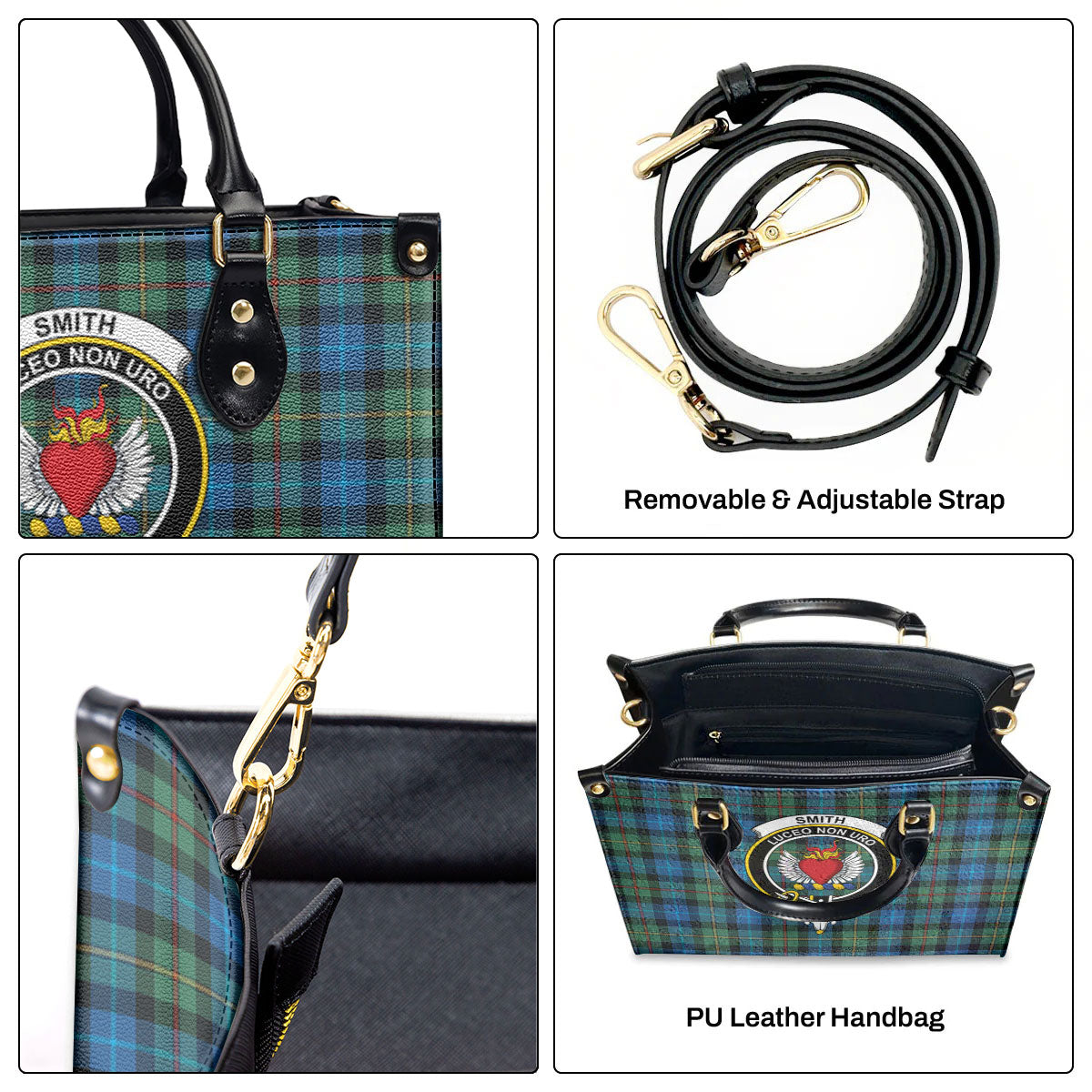 Smith Ancient Tartan Crest Leather Handbag