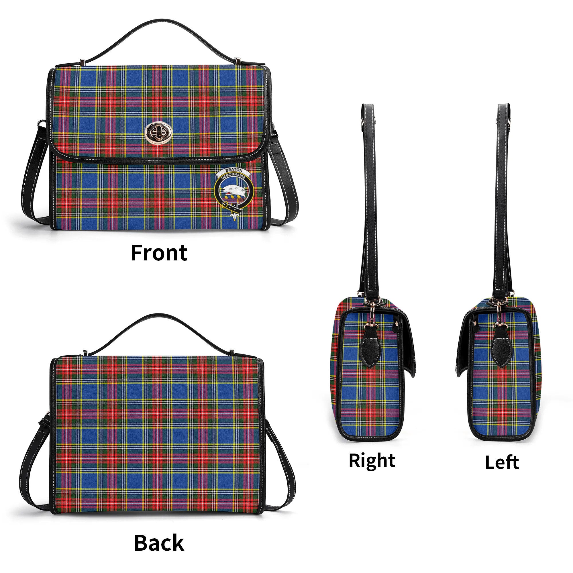 Beaton Modern Tartan Crest Satchel Bag
