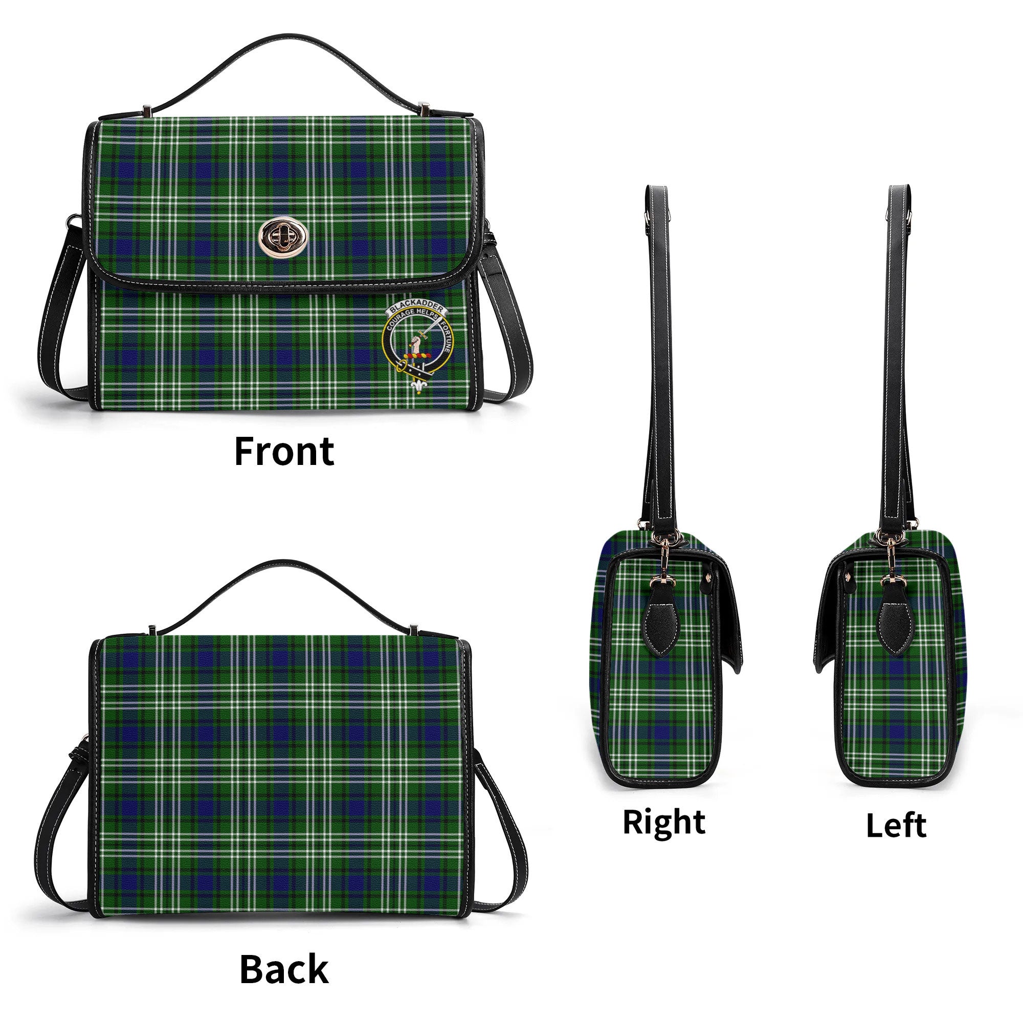 Blackadder Tartan Crest Satchel Bag