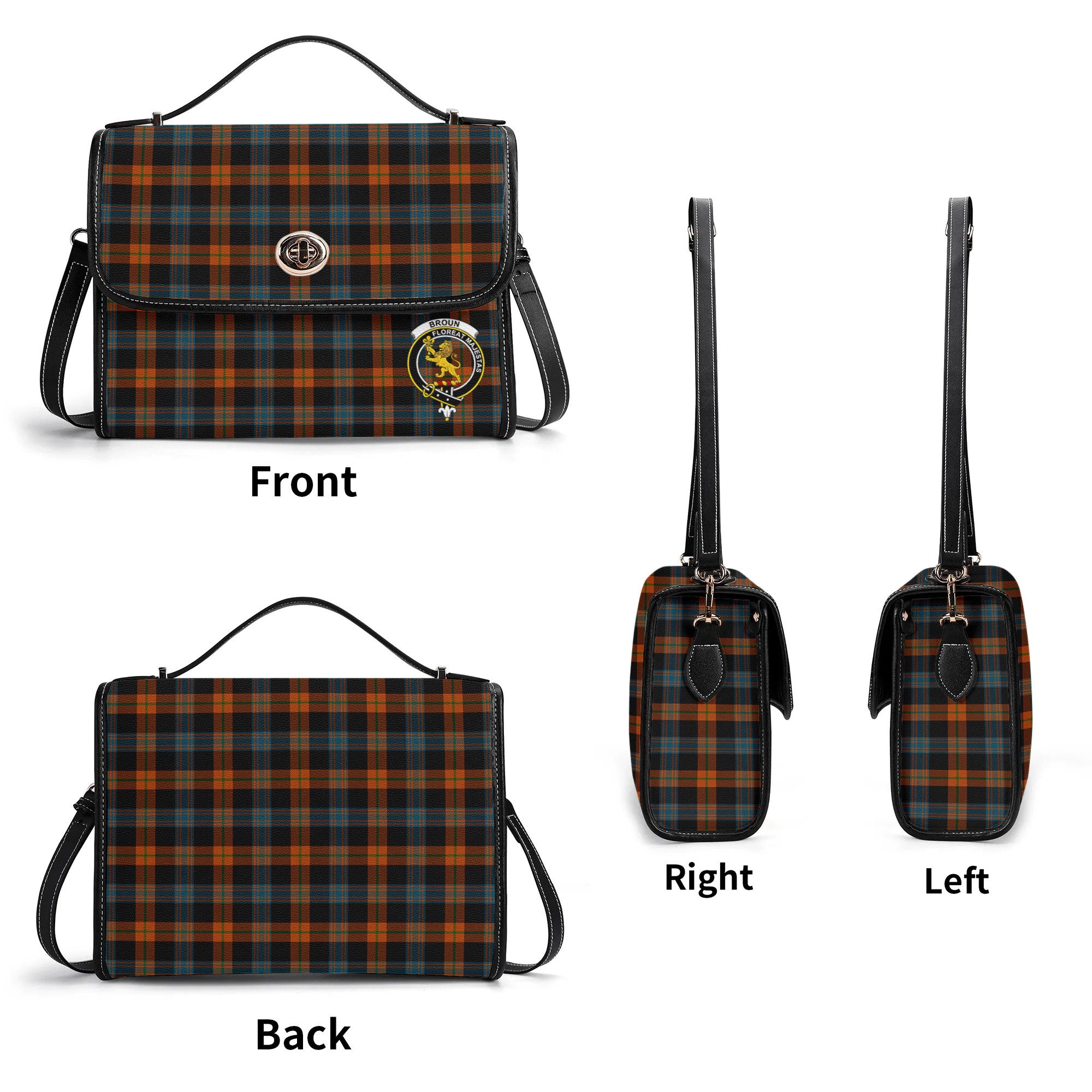 Broun Ancient Tartan Crest Satchel Bag