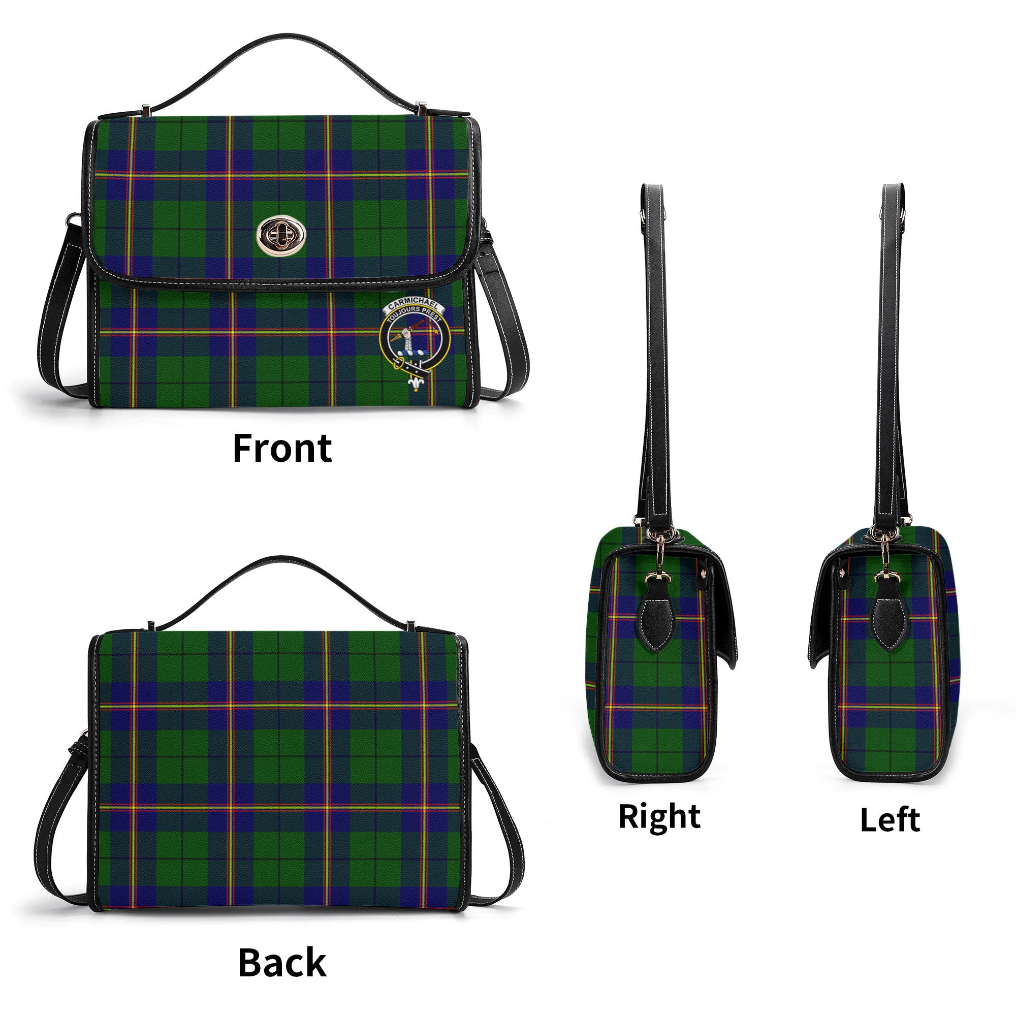Carmichael Modern Tartan Crest Satchel Bag