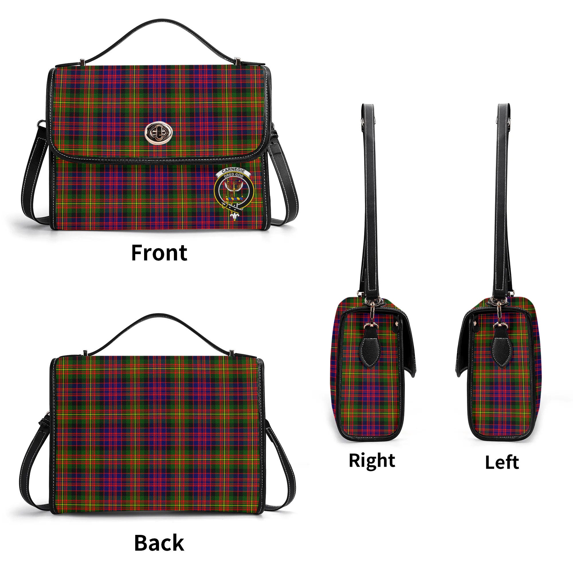 Carnegie Modern Tartan Crest Satchel Bag