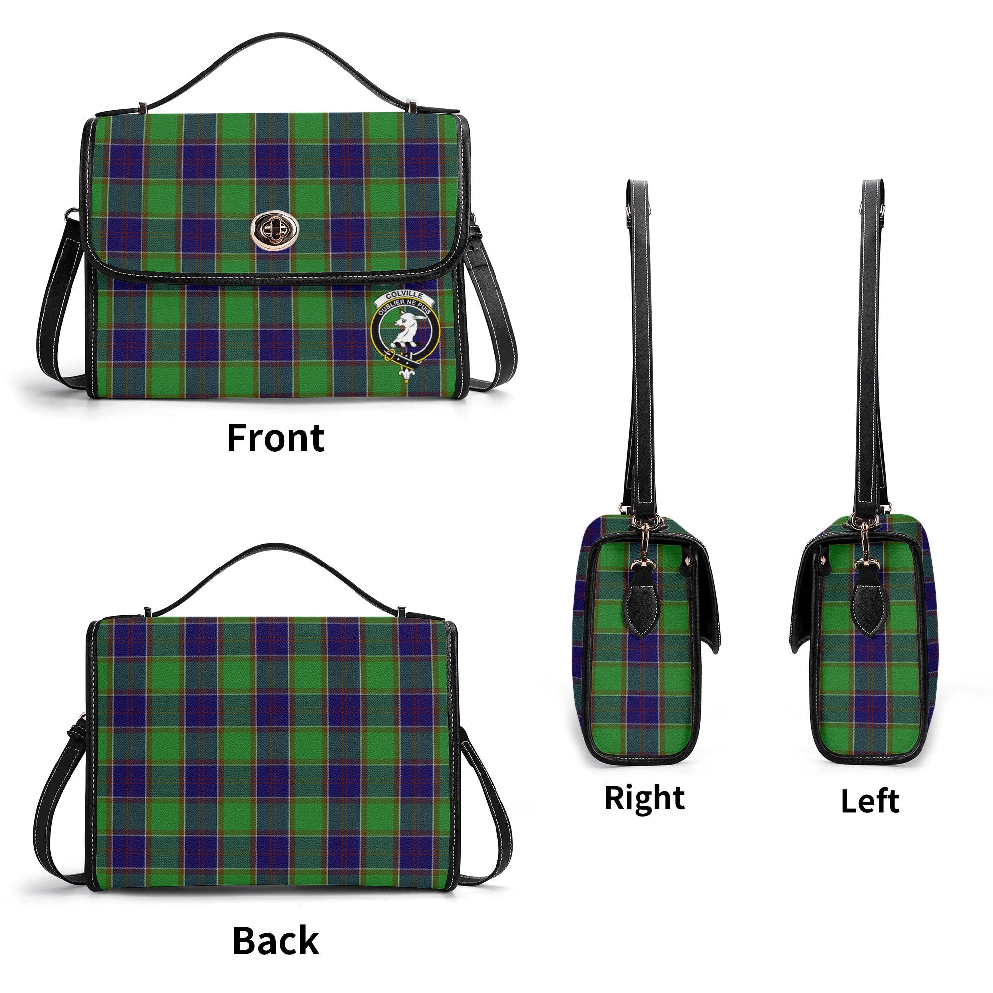 Colville Tartan Crest Satchel Bag