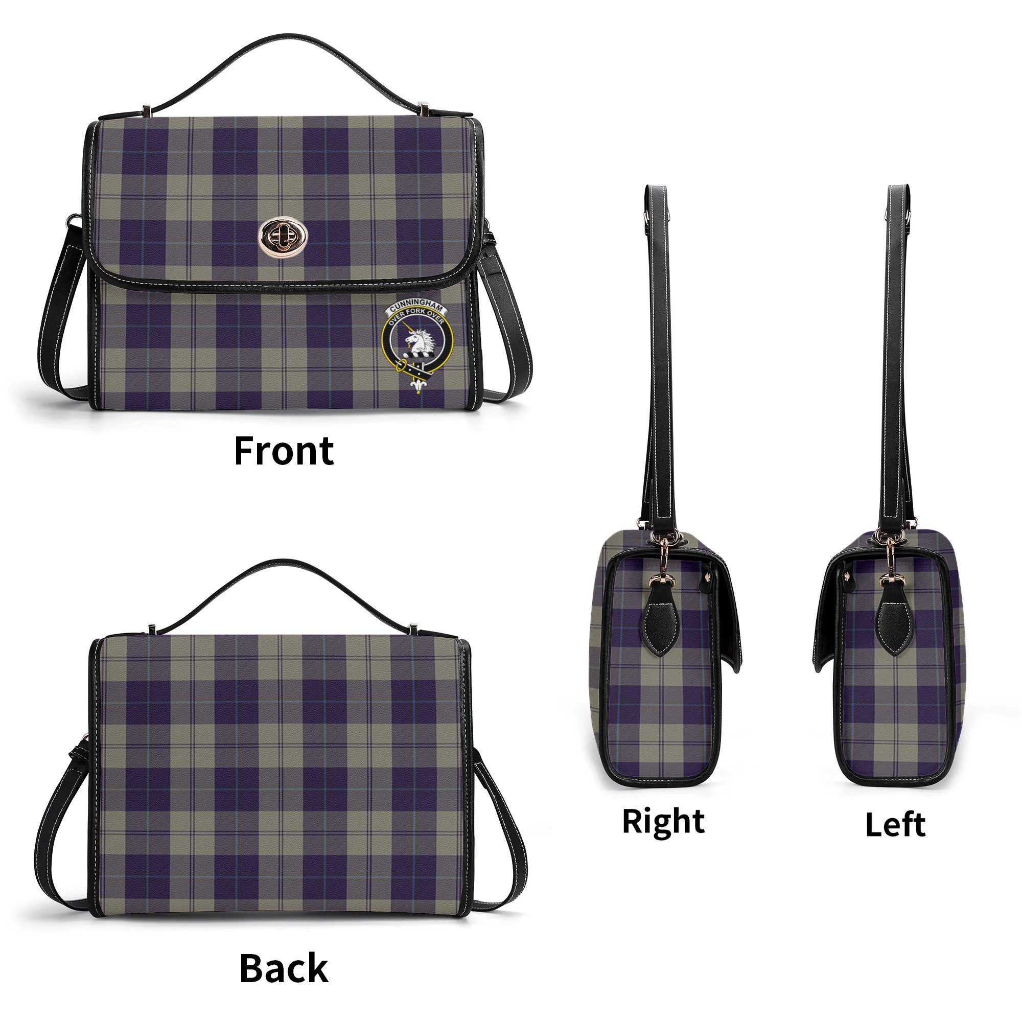 Cunningham Dress Blue Dancers Tartan Crest Satchel Bag