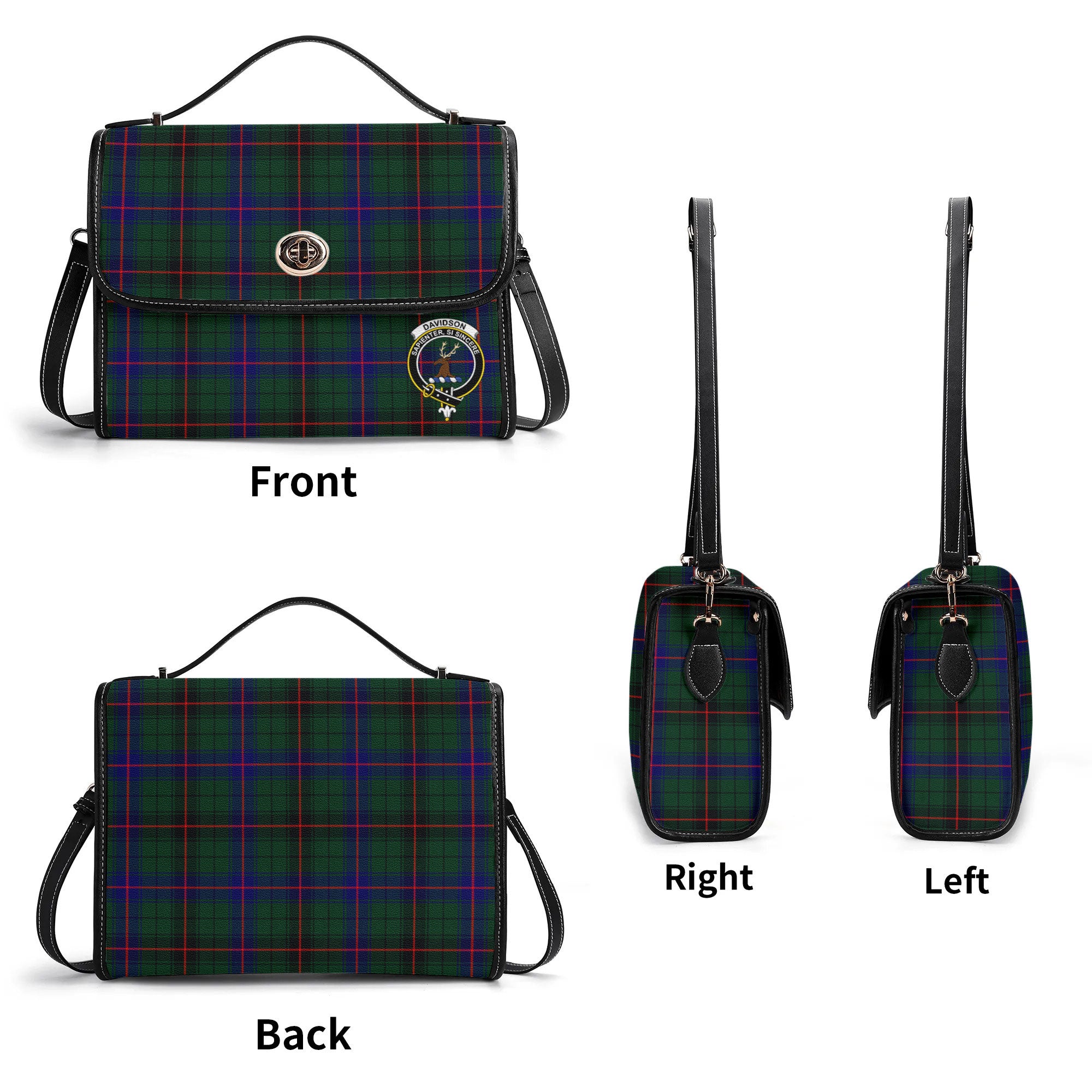 Davidson Modern Tartan Crest Satchel Bag