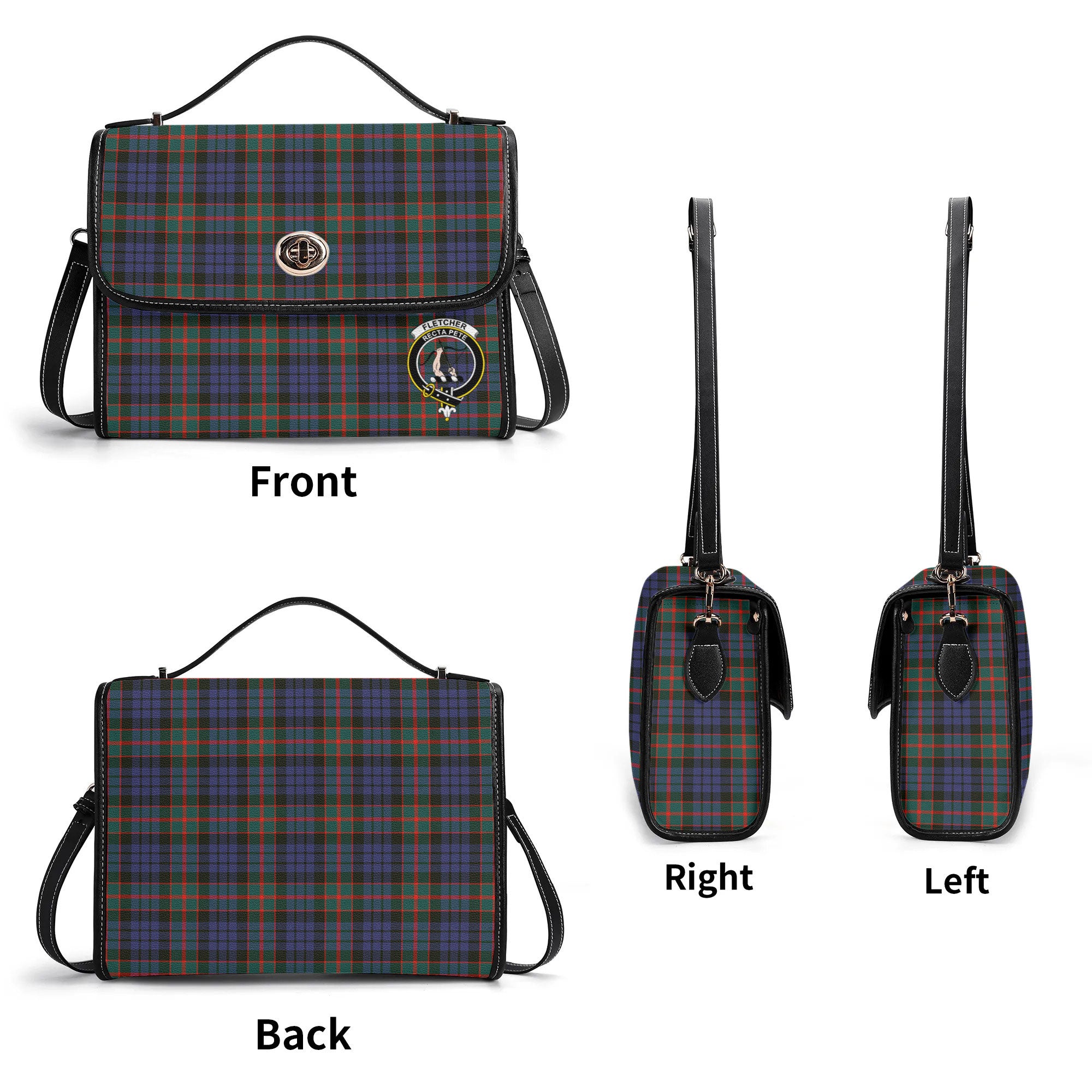 Fletcher of Dunans Tartan Crest Satchel Bag