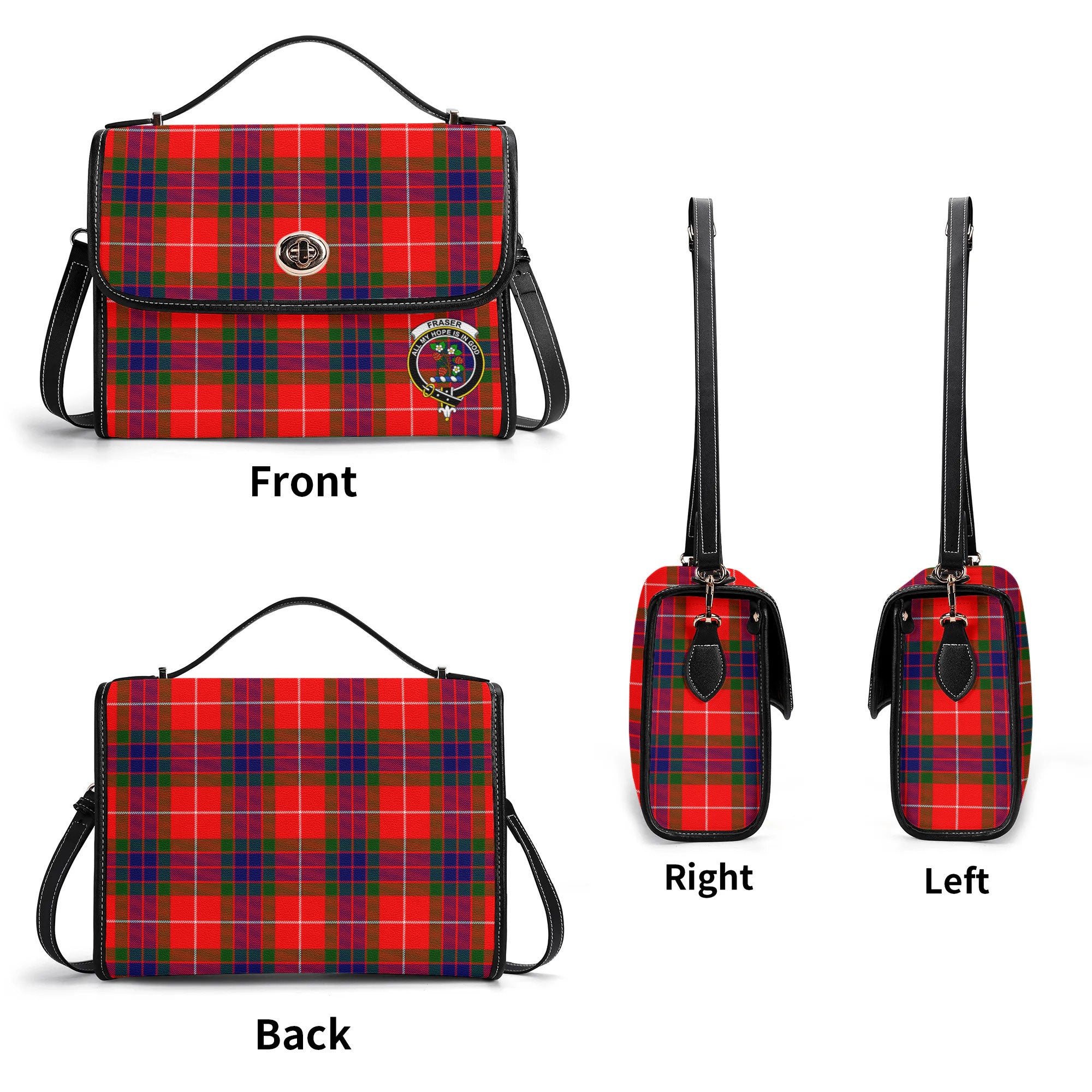 Fraser Tartan Crest Satchel Bag