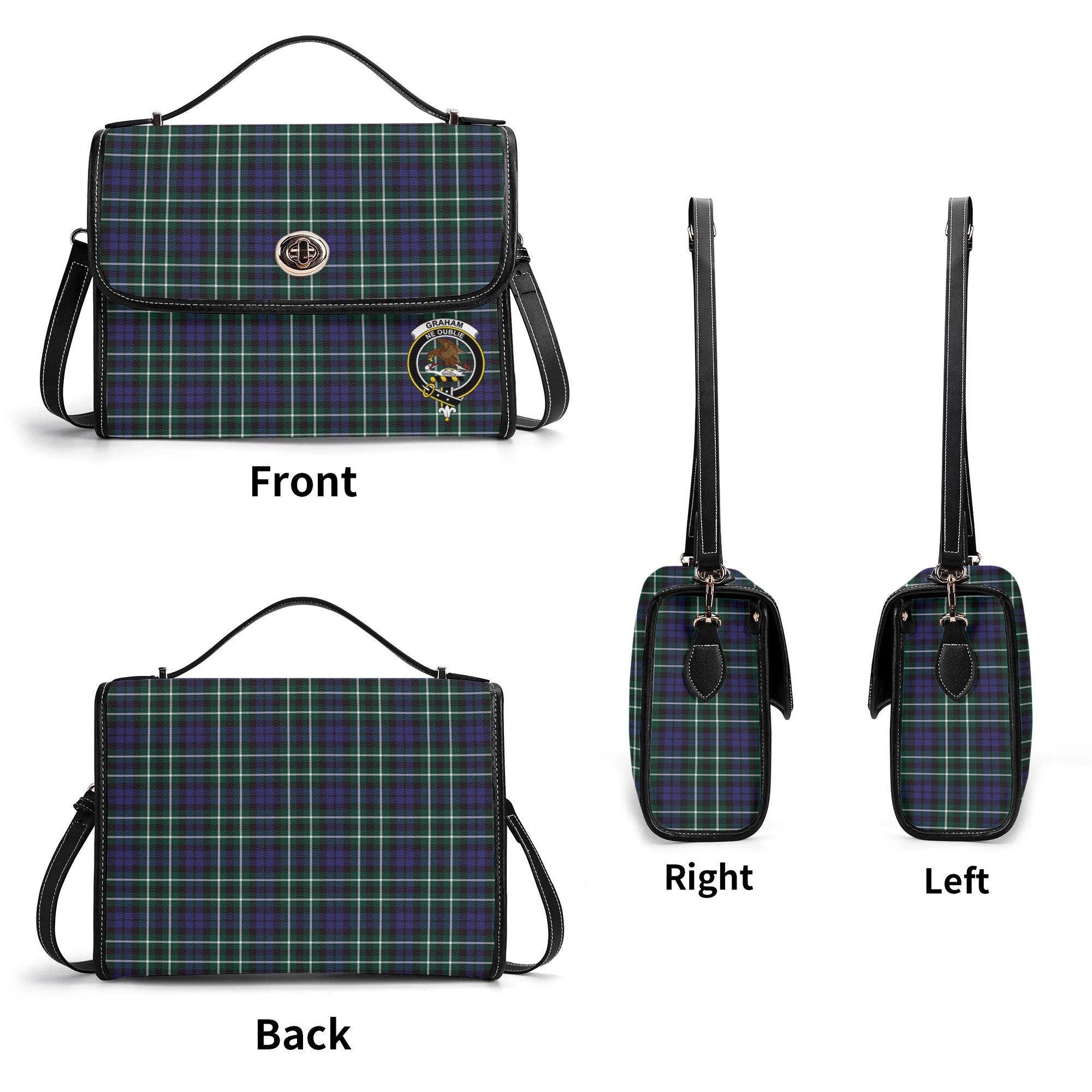 Graham of Montrose Modern Tartan Crest Satchel Bag
