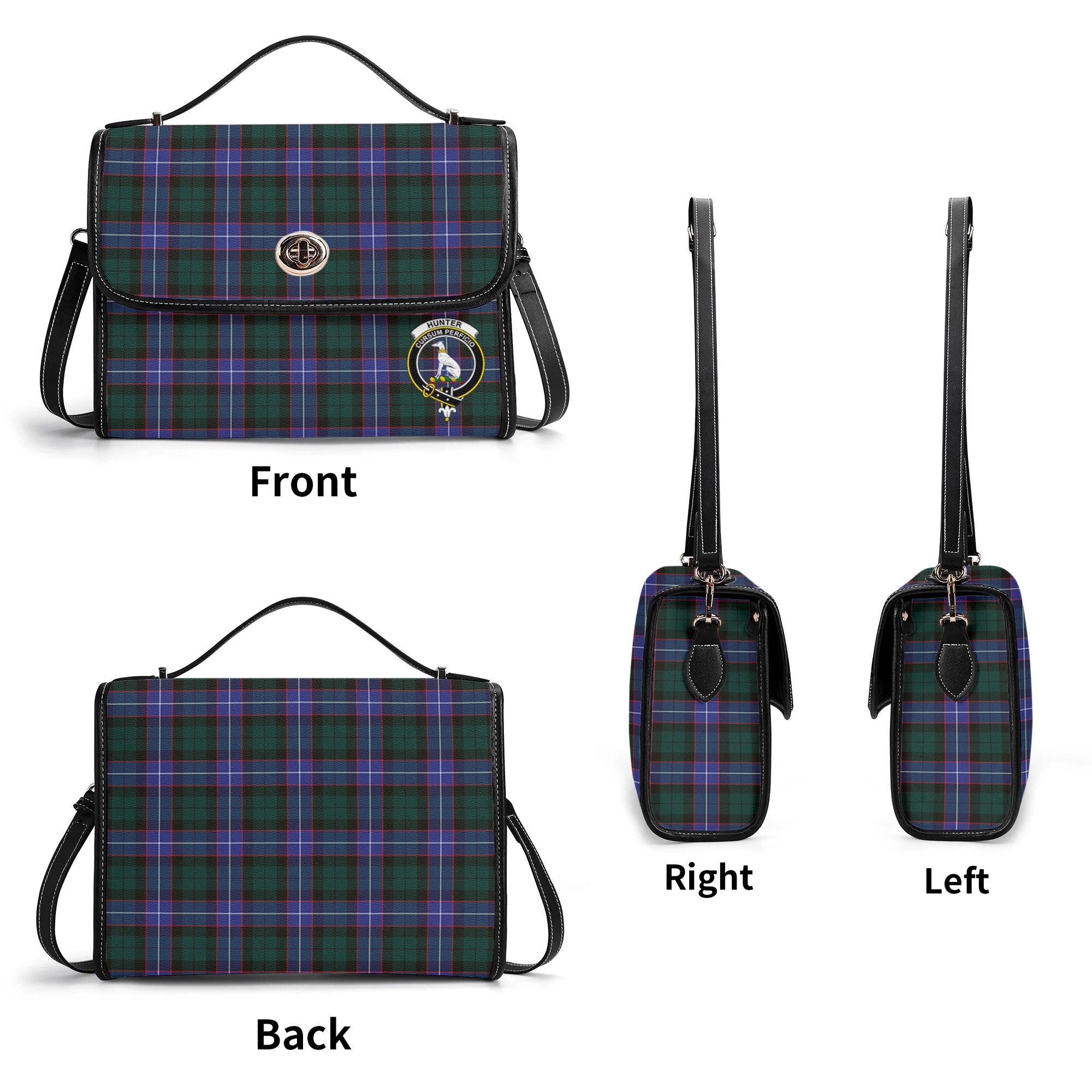 Hunter Modern Tartan Crest Satchel Bag