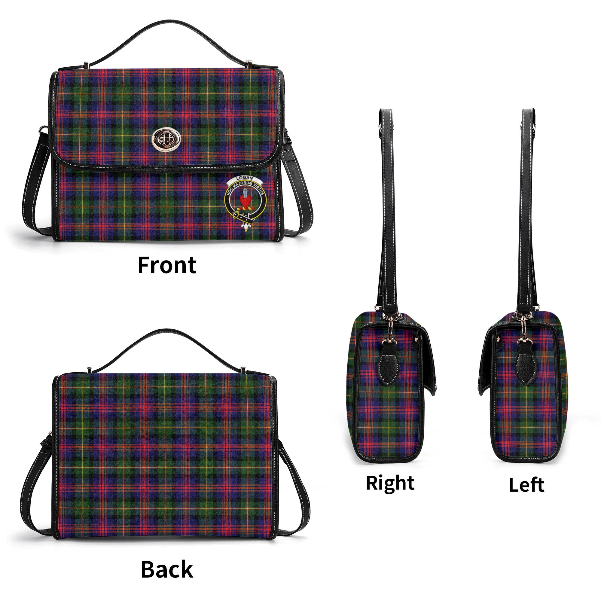 Logan Modern Tartan Crest Satchel Bag