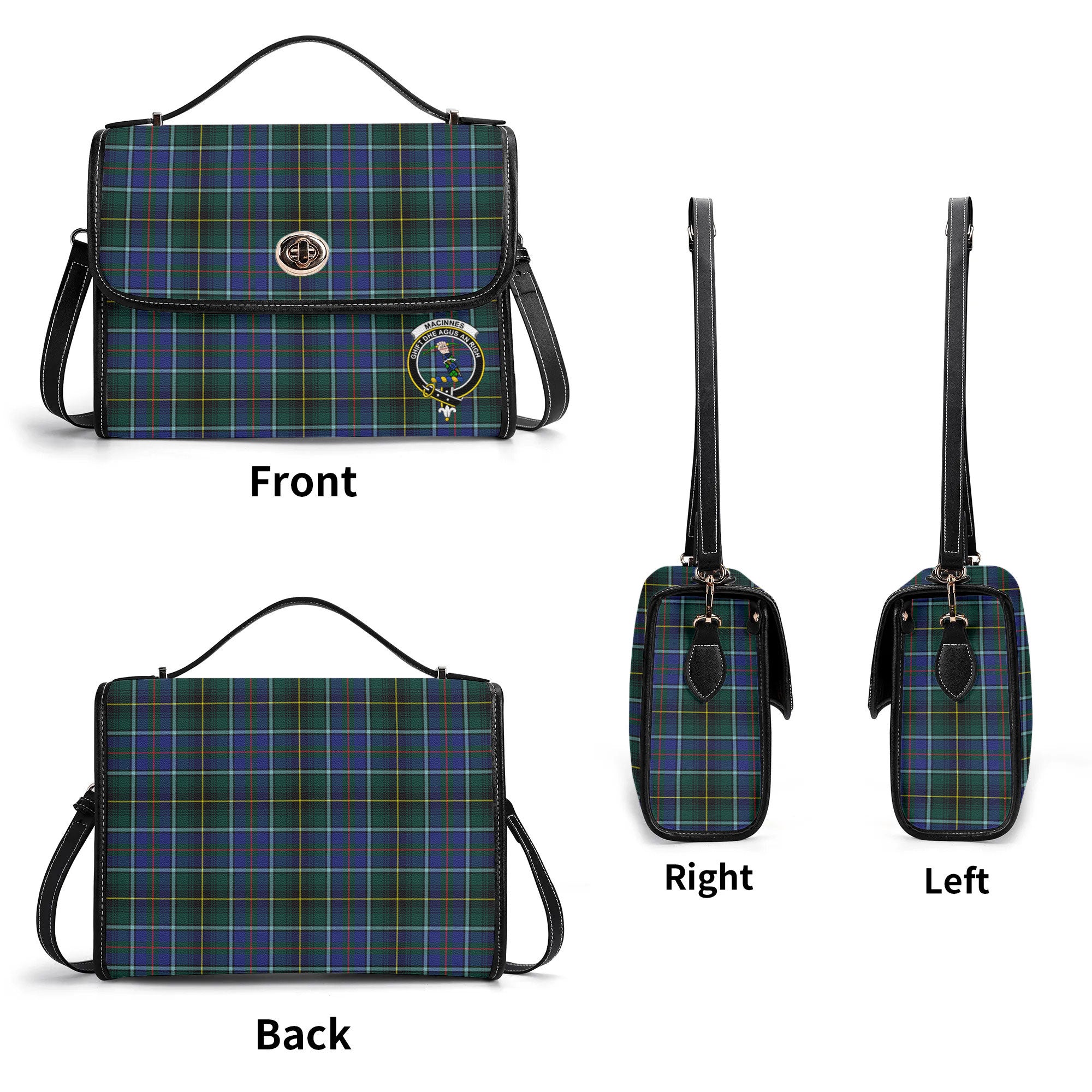 MacInnes Modern Tartan Crest Satchel Bag