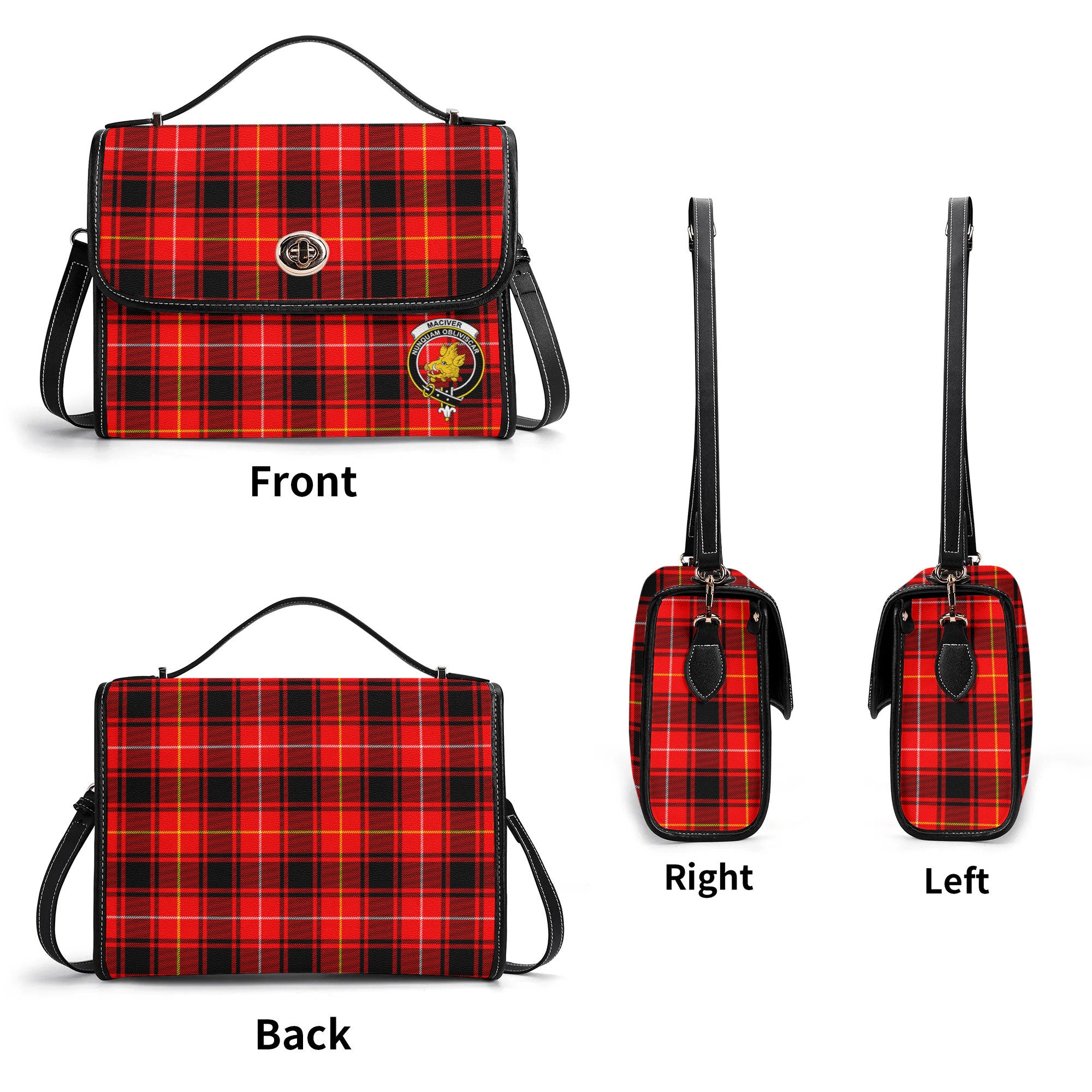 MacIver Modern Tartan Crest Satchel Bag