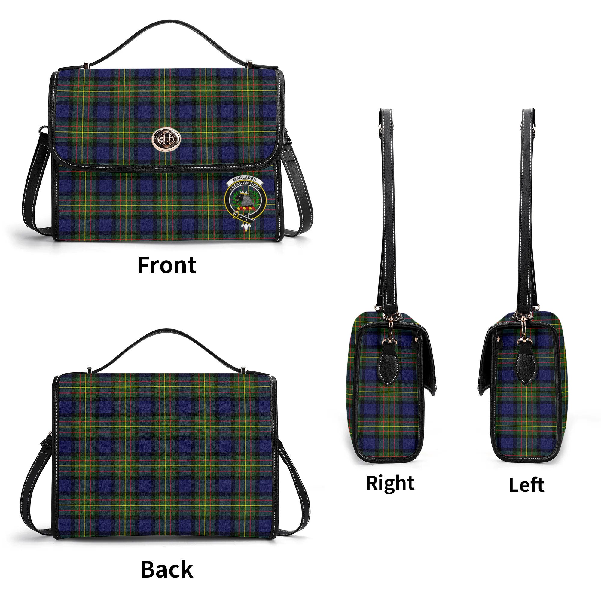 MacLaren Modern Tartan Crest Satchel Bag
