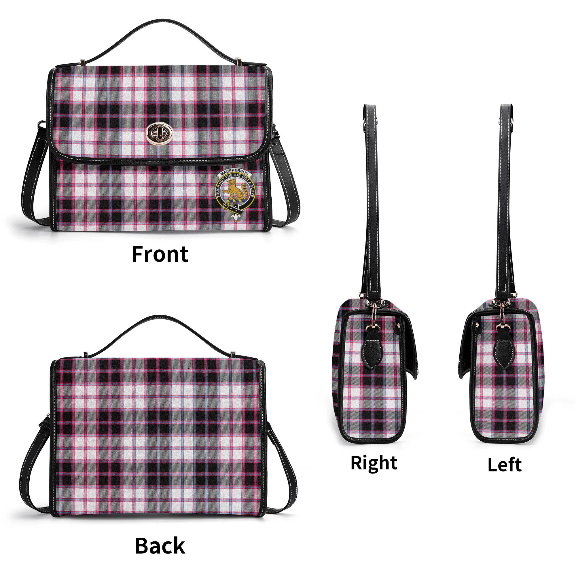 MacPherson Hunting Modern Tartan Crest Satchel Bag