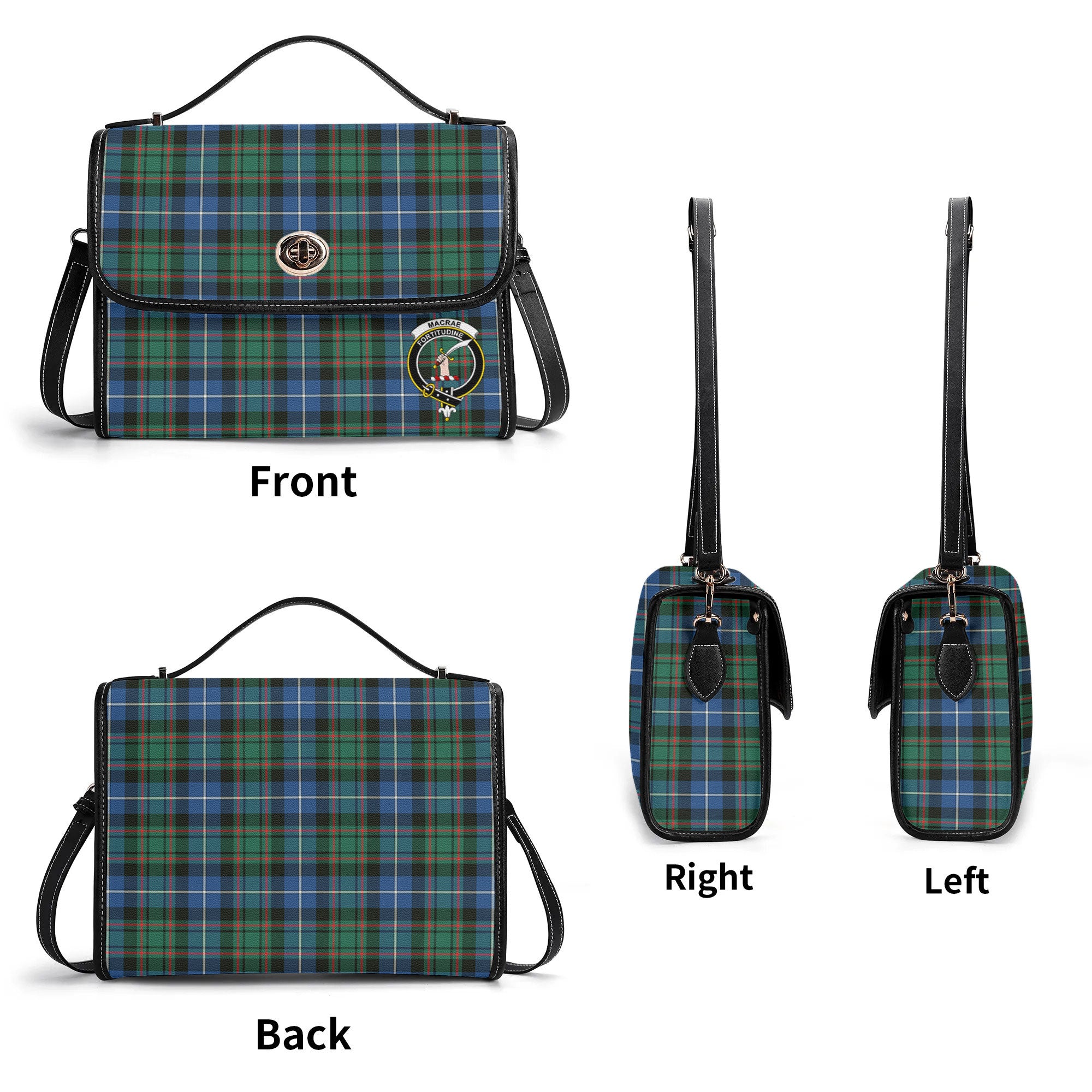 MacRae Hunting Ancient Tartan Crest Satchel Bag