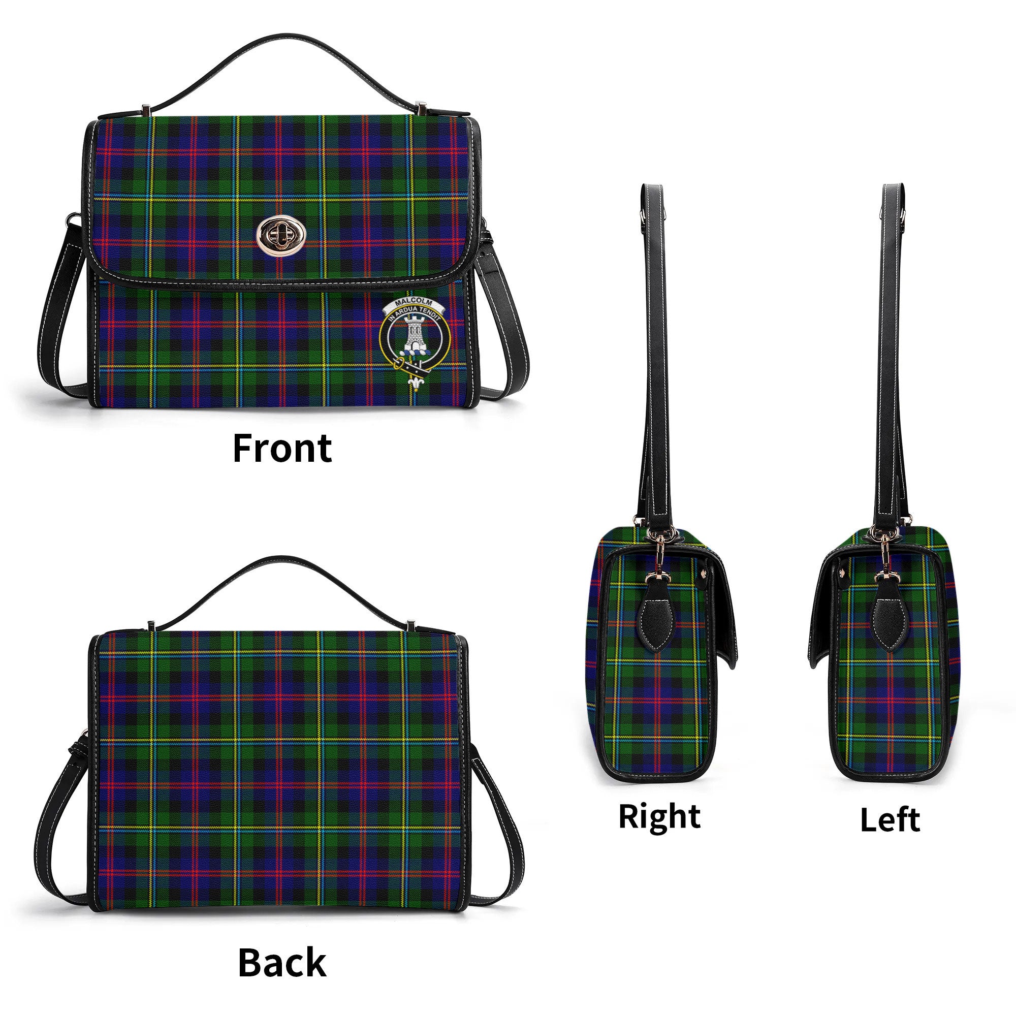 Malcolm (or MacCallum) Tartan Crest Satchel Bag