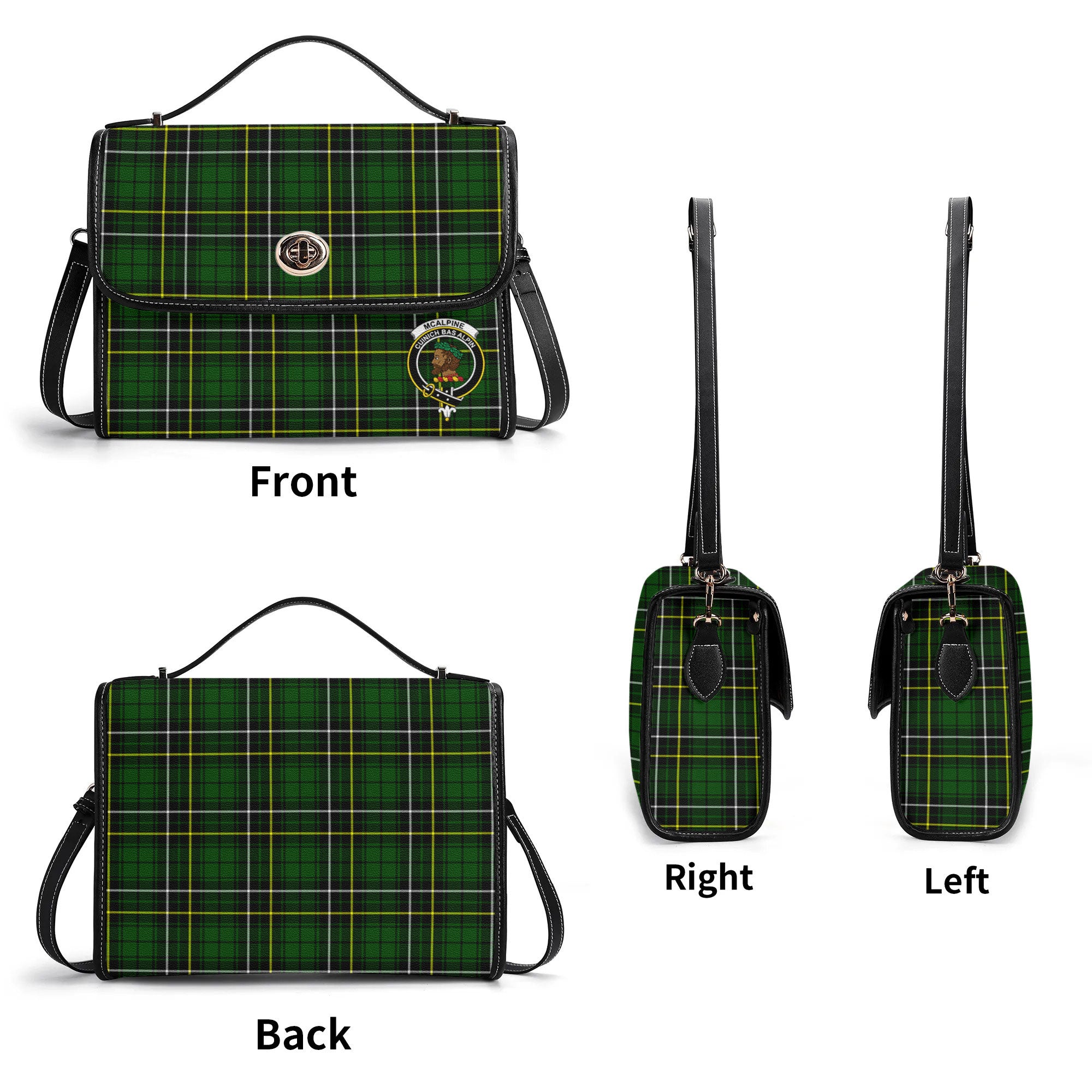 McAlpine Modern Tartan Crest Satchel Bag