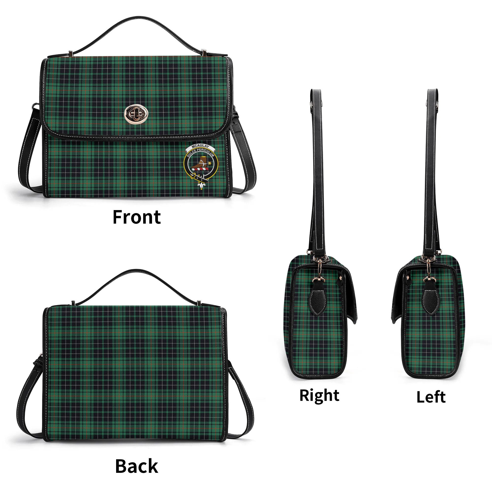 McAulay Hunting Ancient Tartan Crest Satchel Bag