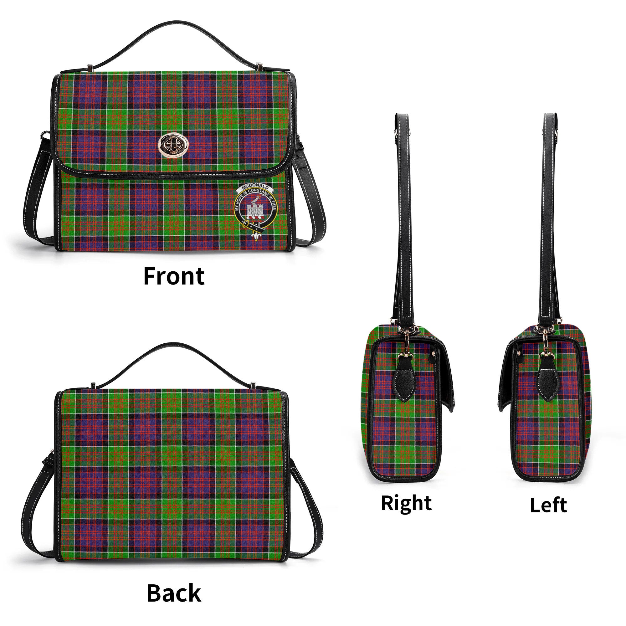 McDonald (Clan Ranald) Tartan Crest Satchel Bag
