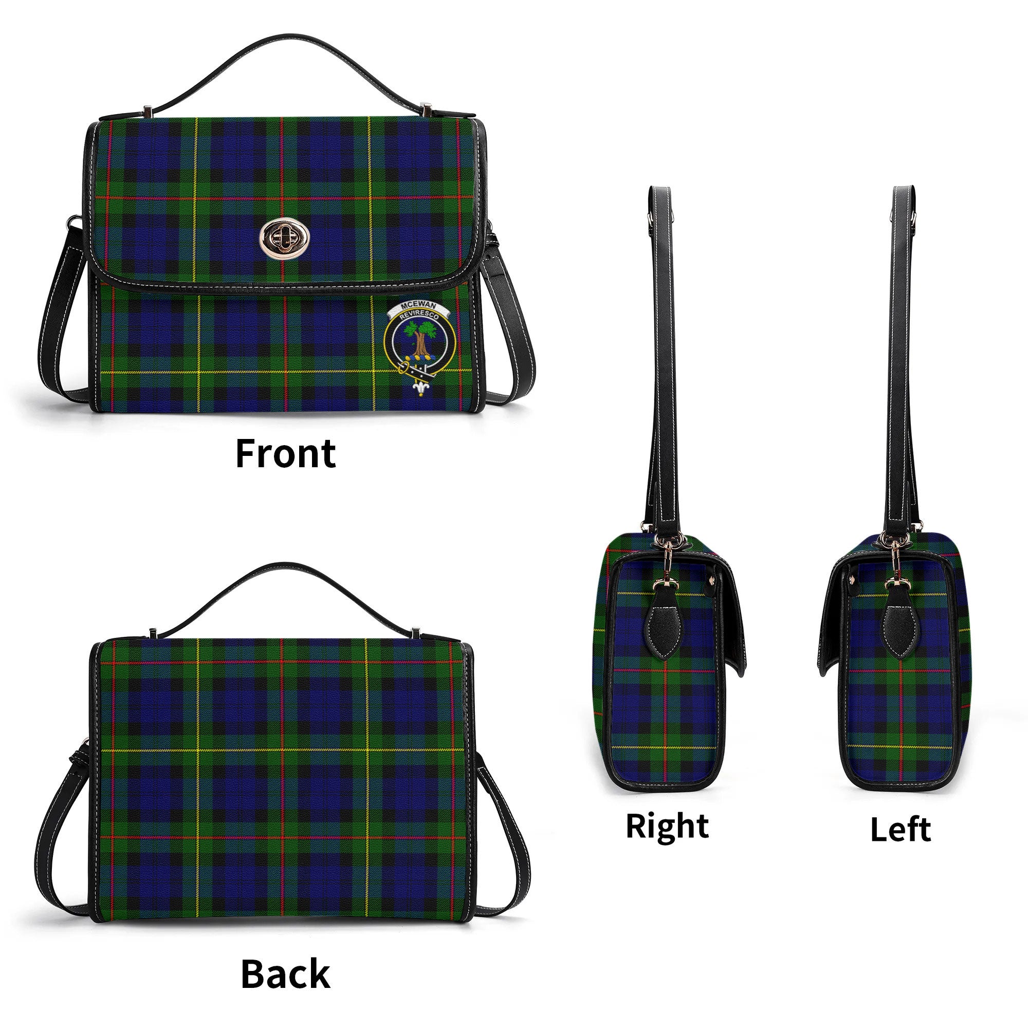 McEwan Modern Tartan Crest Satchel Bag