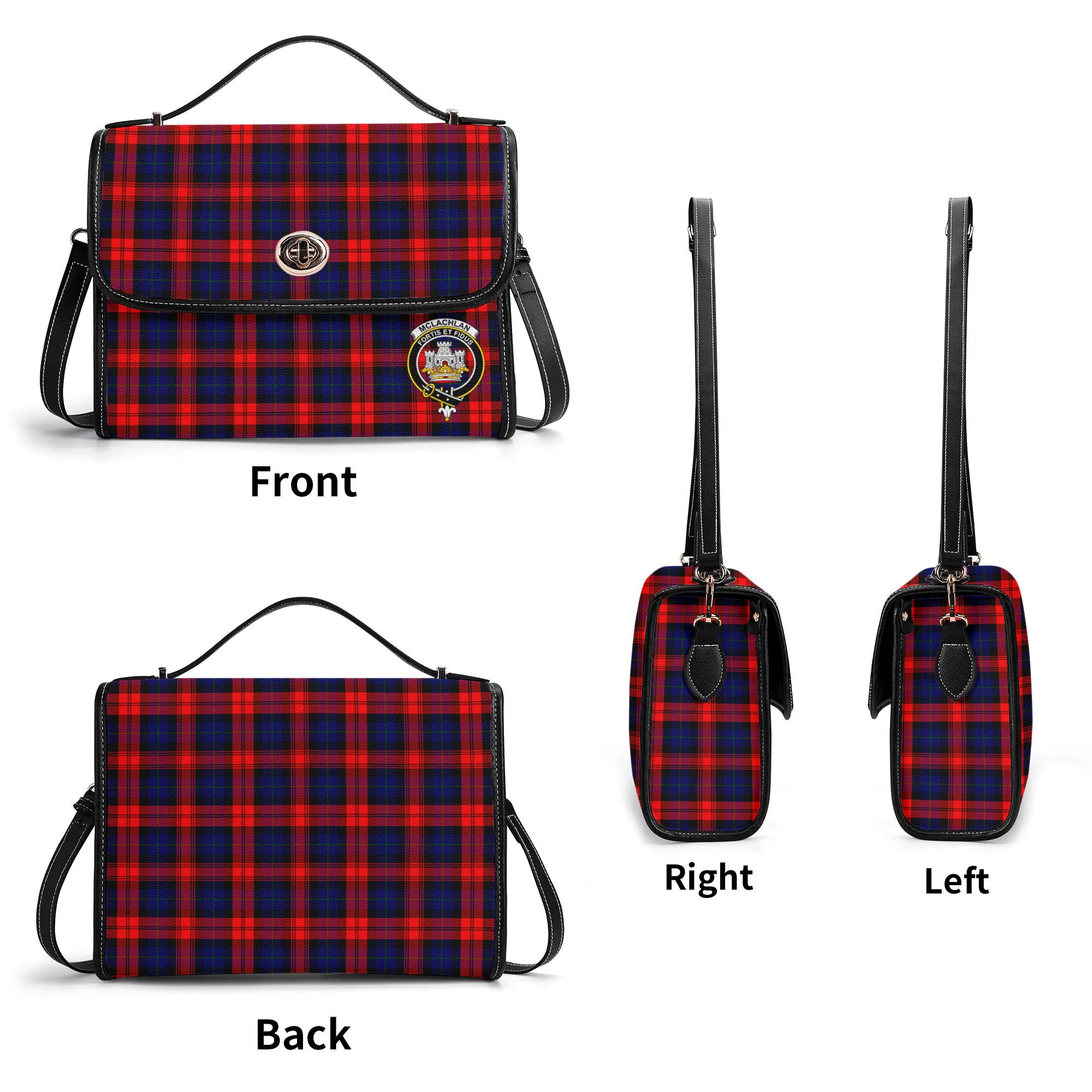 McLachlan Modern Tartan Crest Satchel Bag
