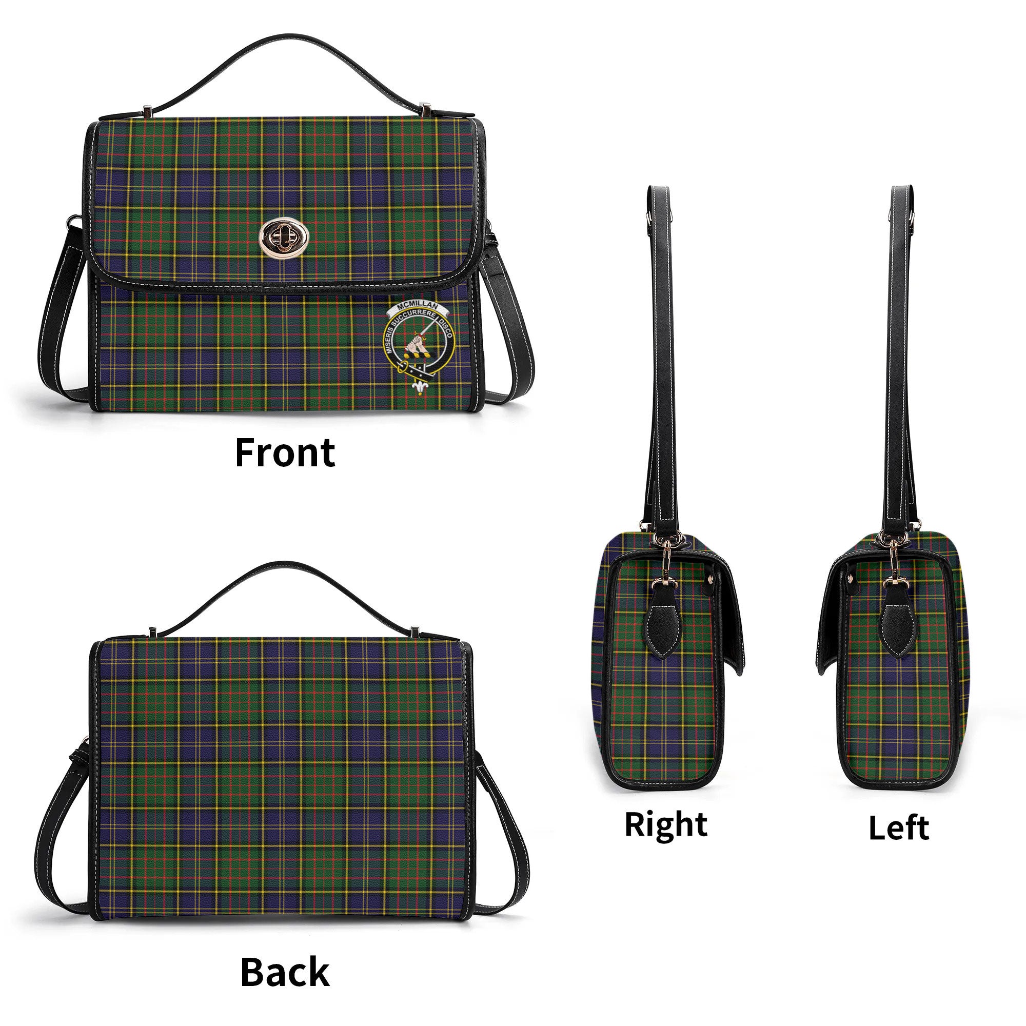 McMillan Hunting Modern Tartan Crest Satchel Bag