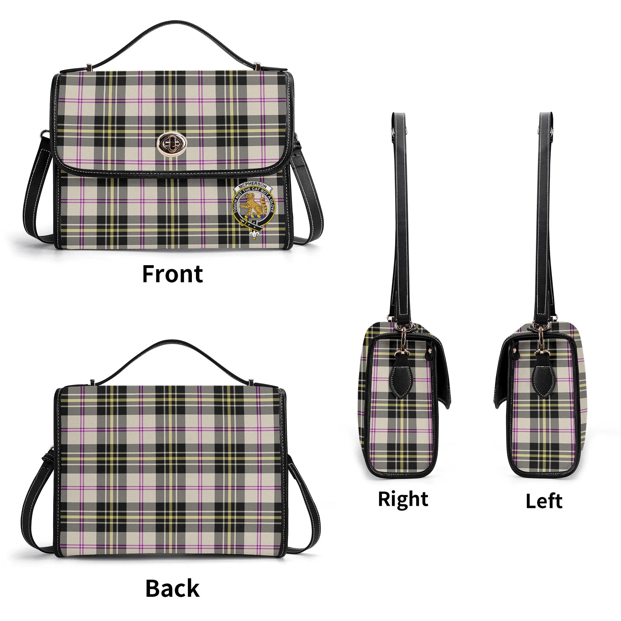 McPherson Dress Ancient Tartan Crest Satchel Bag