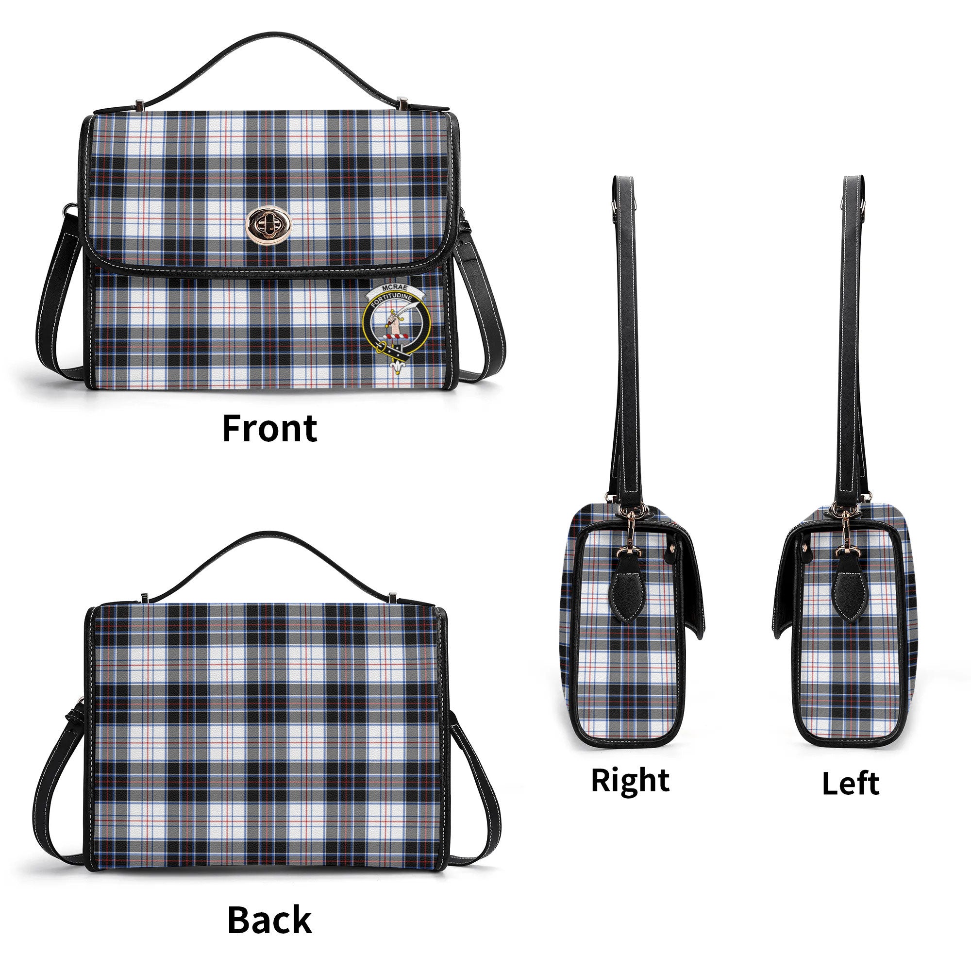 McRae Dress Modern Tartan Crest Satchel Bag