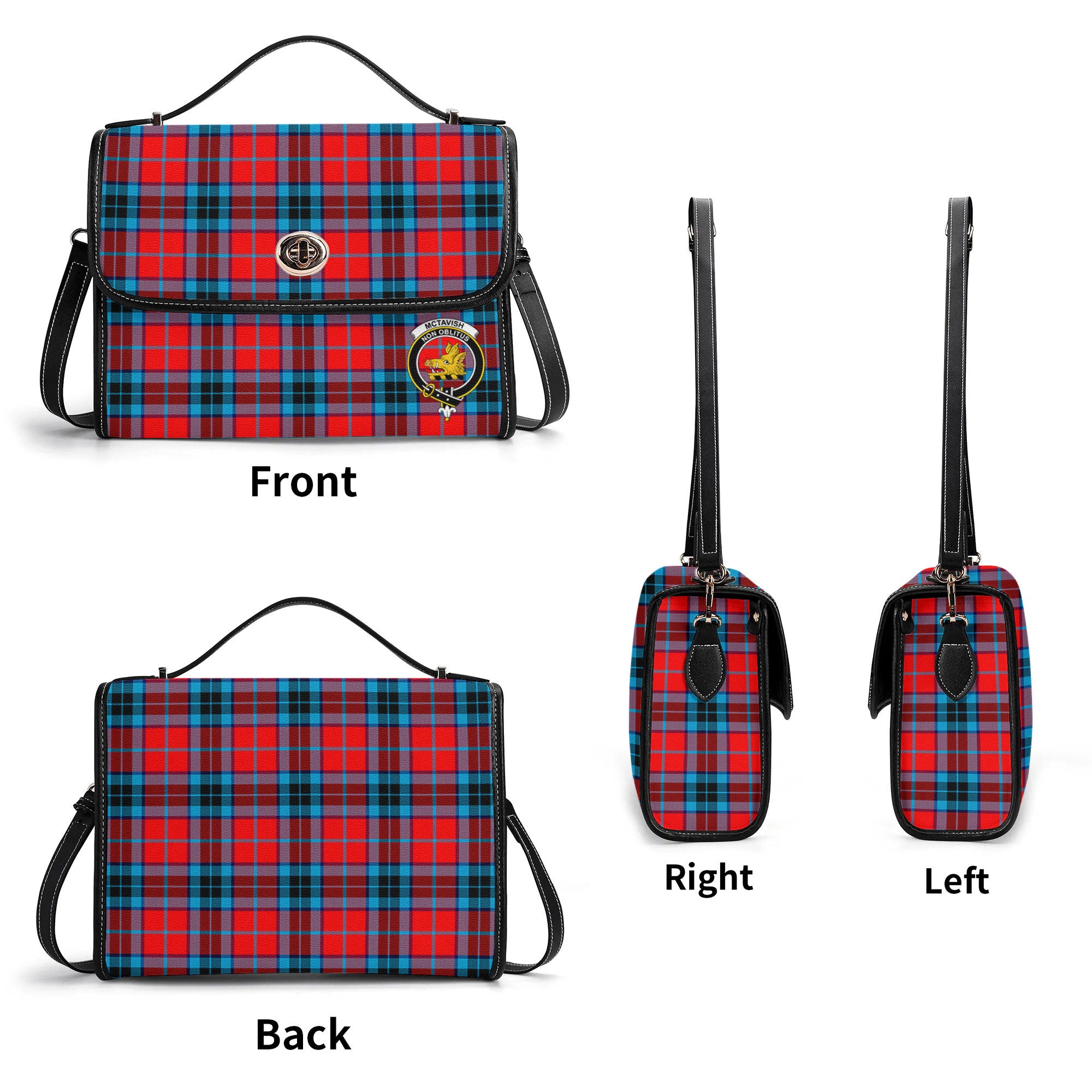 McTavish Modern Tartan Crest Satchel Bag