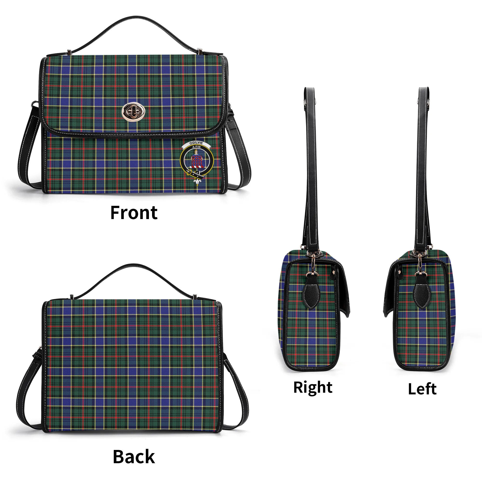 Ogilvie Hunting Modern Tartan Crest Satchel Bag