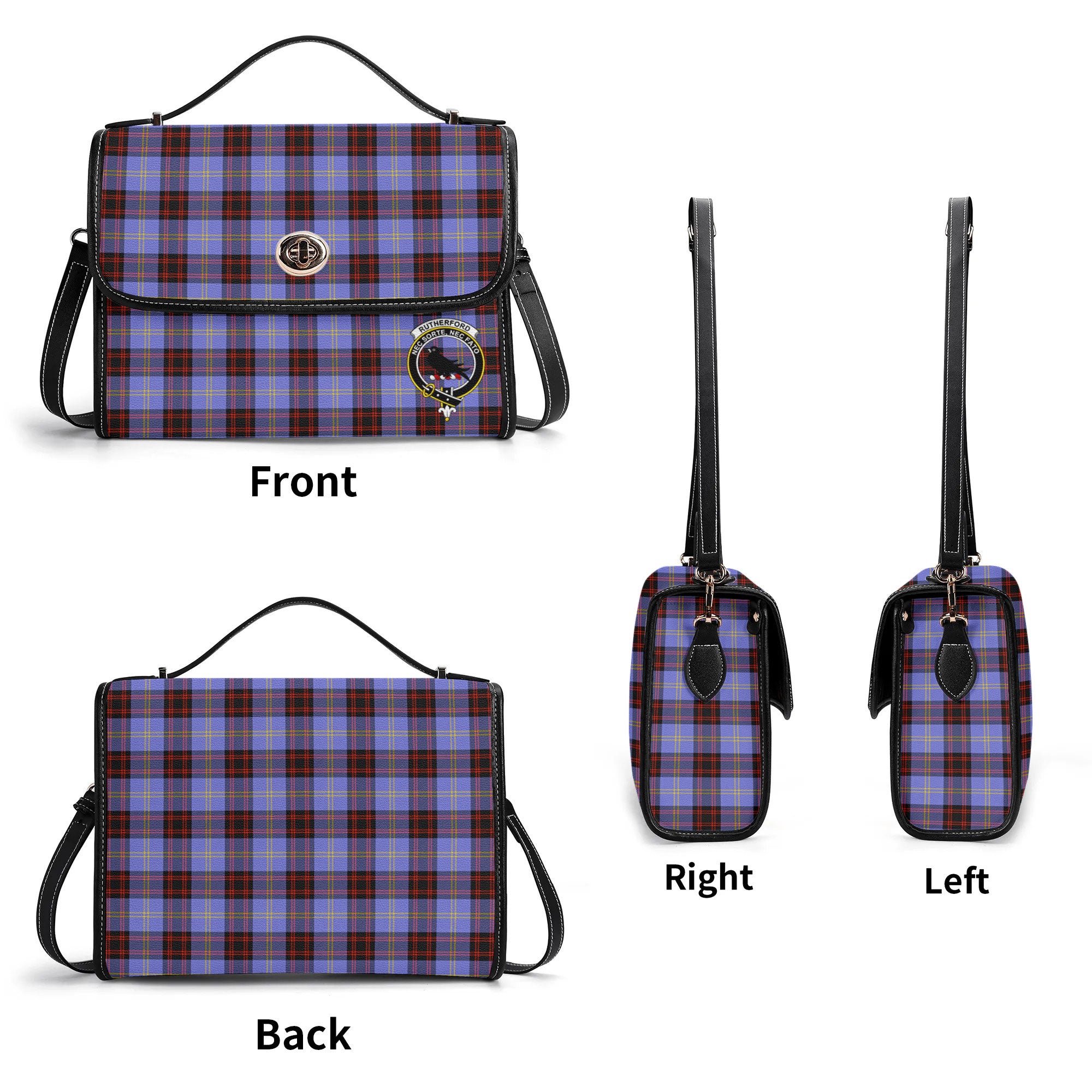 Rutherford Tartan Crest Satchel Bag