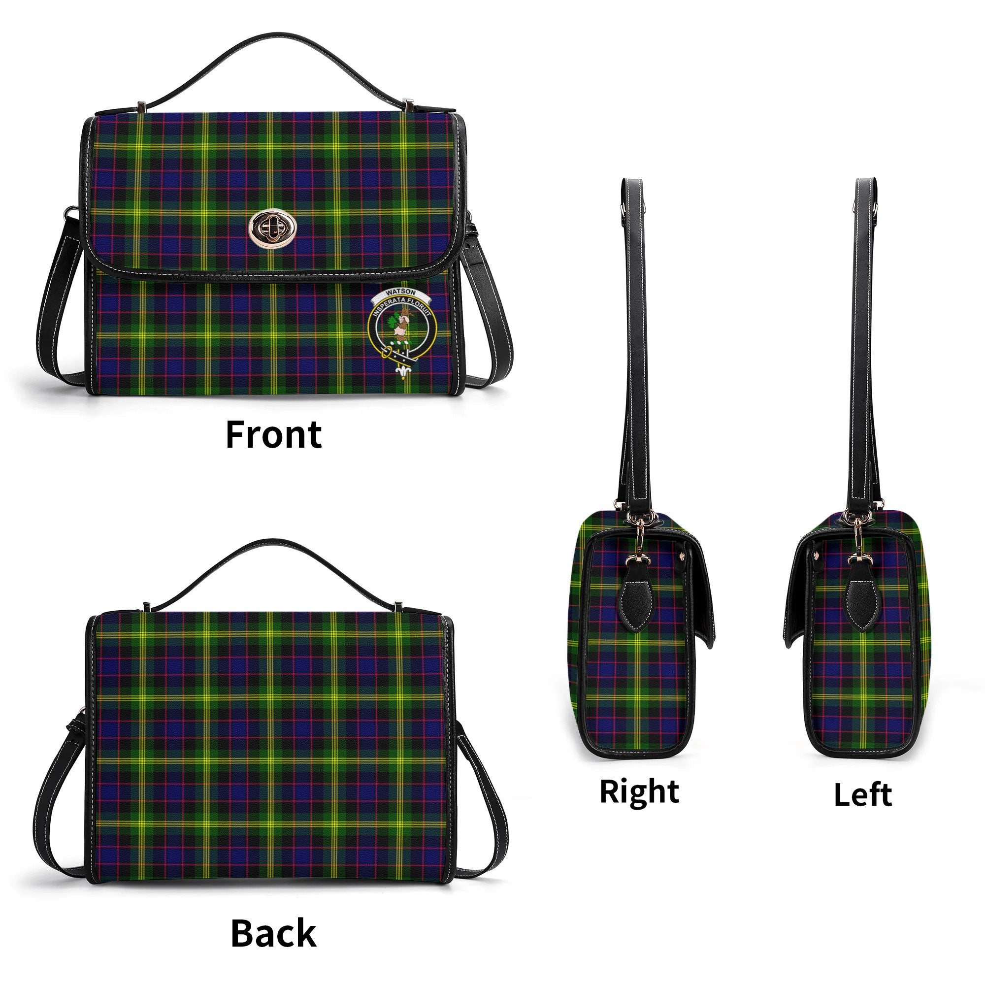 Watson Modern Tartan Crest Satchel Bag
