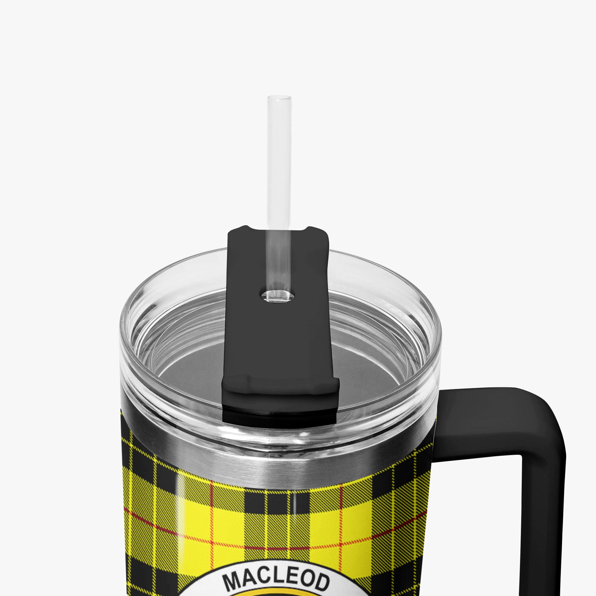 MacLeod of Lewis Modern Tartan Crest 40 oz Insulated Tumbler with Handle