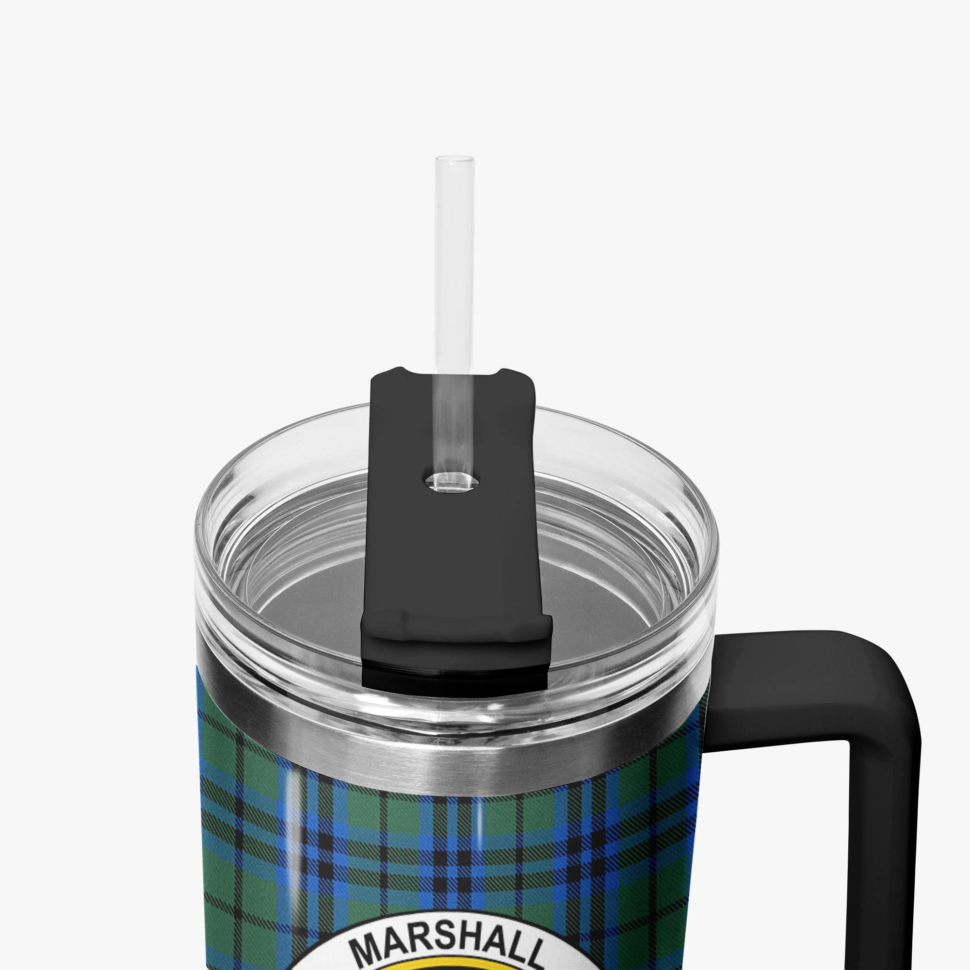 Marshall Tartan Crest 40 oz Insulated Tumbler with Handle