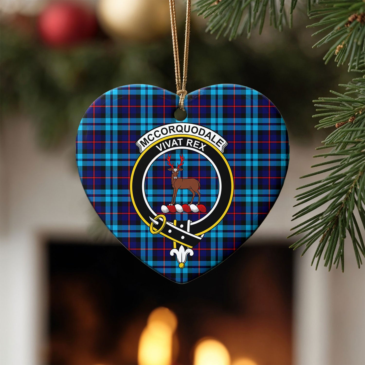 McCorquodale Tartan Crest Christmas Ceramic Ornament